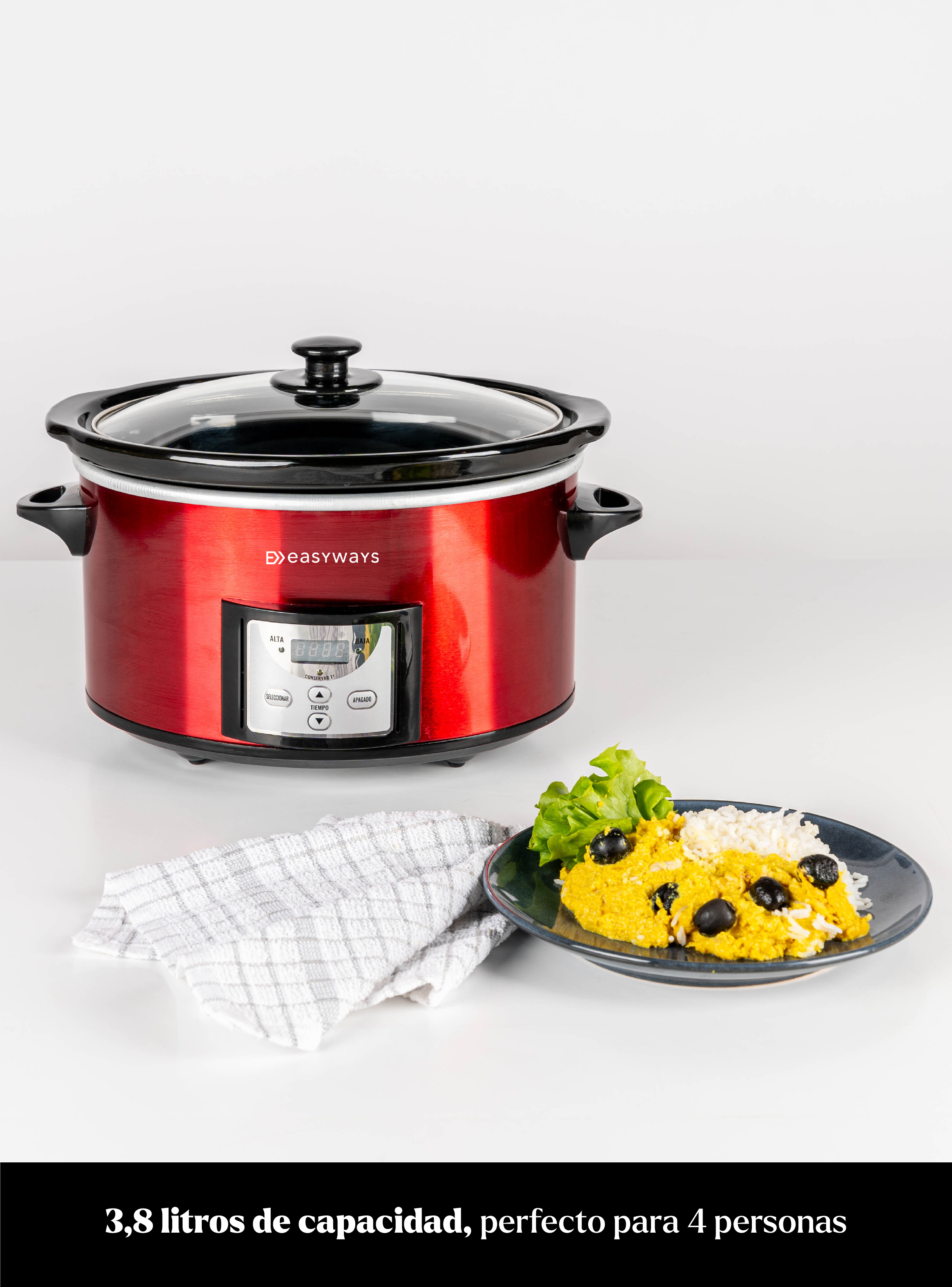 Olla Cocción Lenta Slow Pot Mini 3,8 Lt Easyways-2