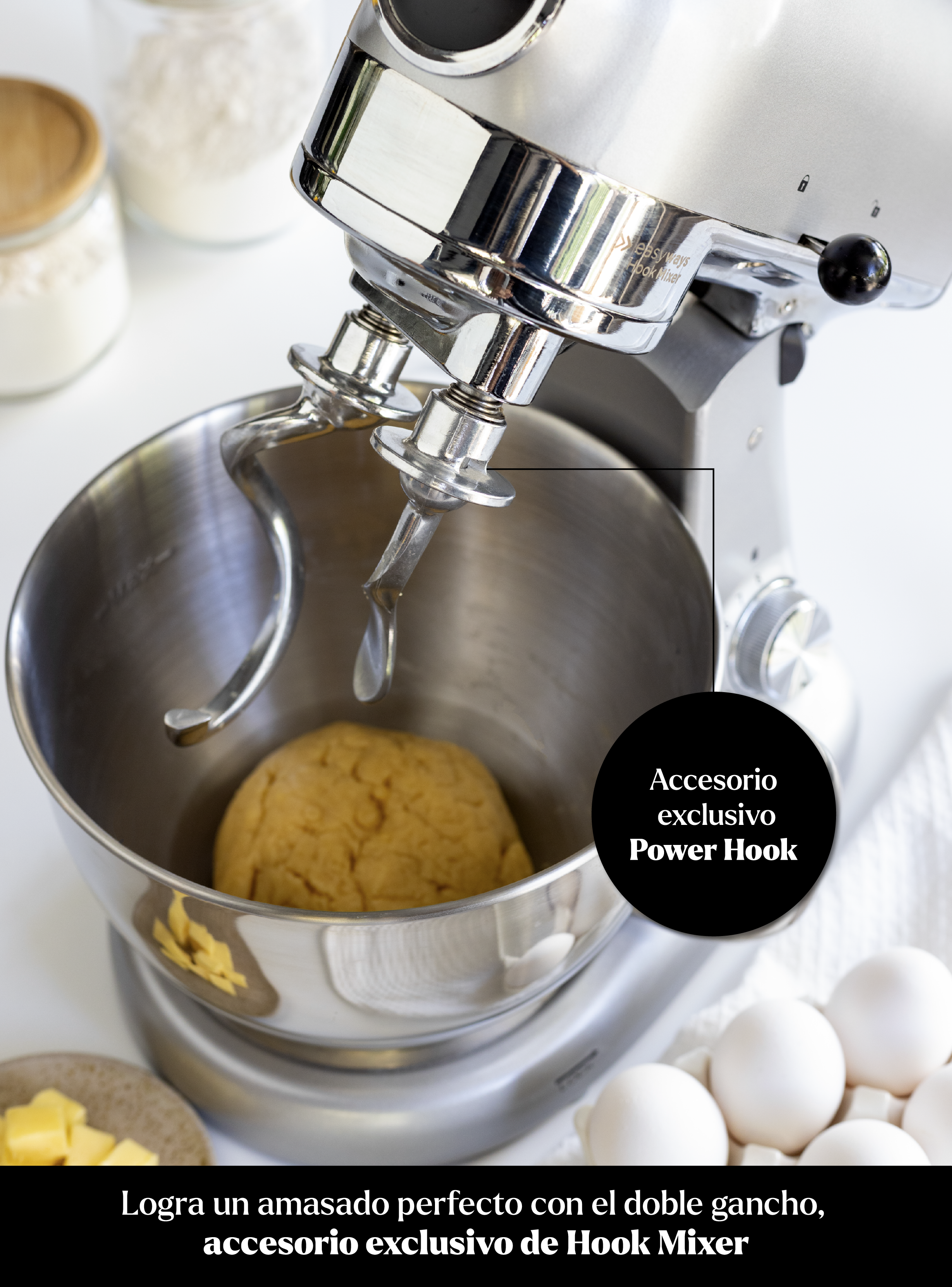 Batidora de Pedestal Hook Mixer Silver 4, 7Lt EasyWays-3