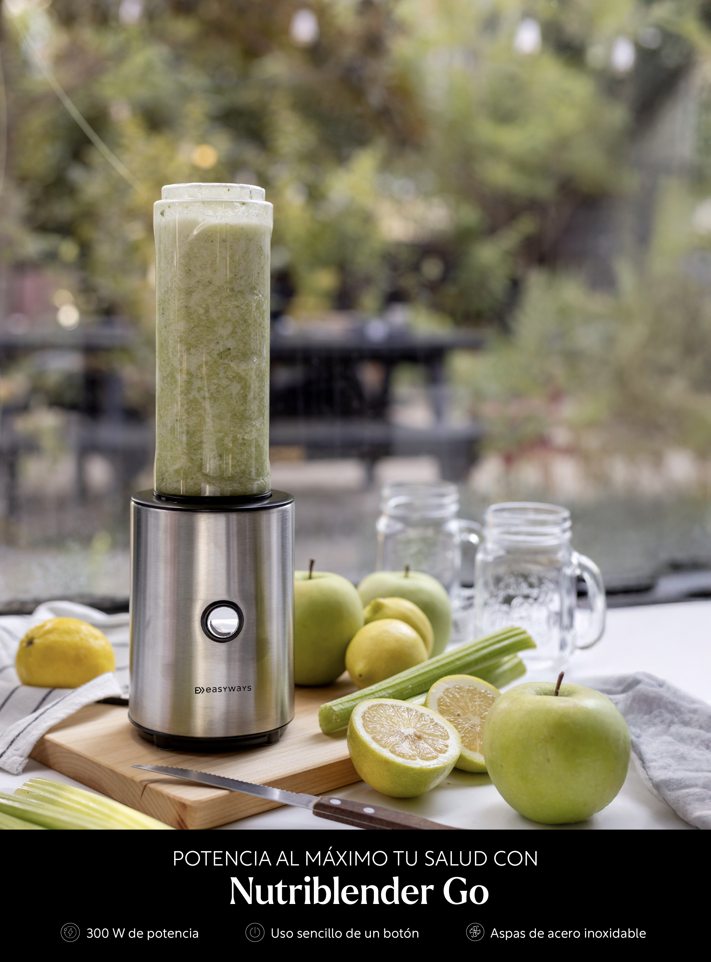 Licuadora Personal NutriBlender Go dos vasos 600 ml EasyWays-2