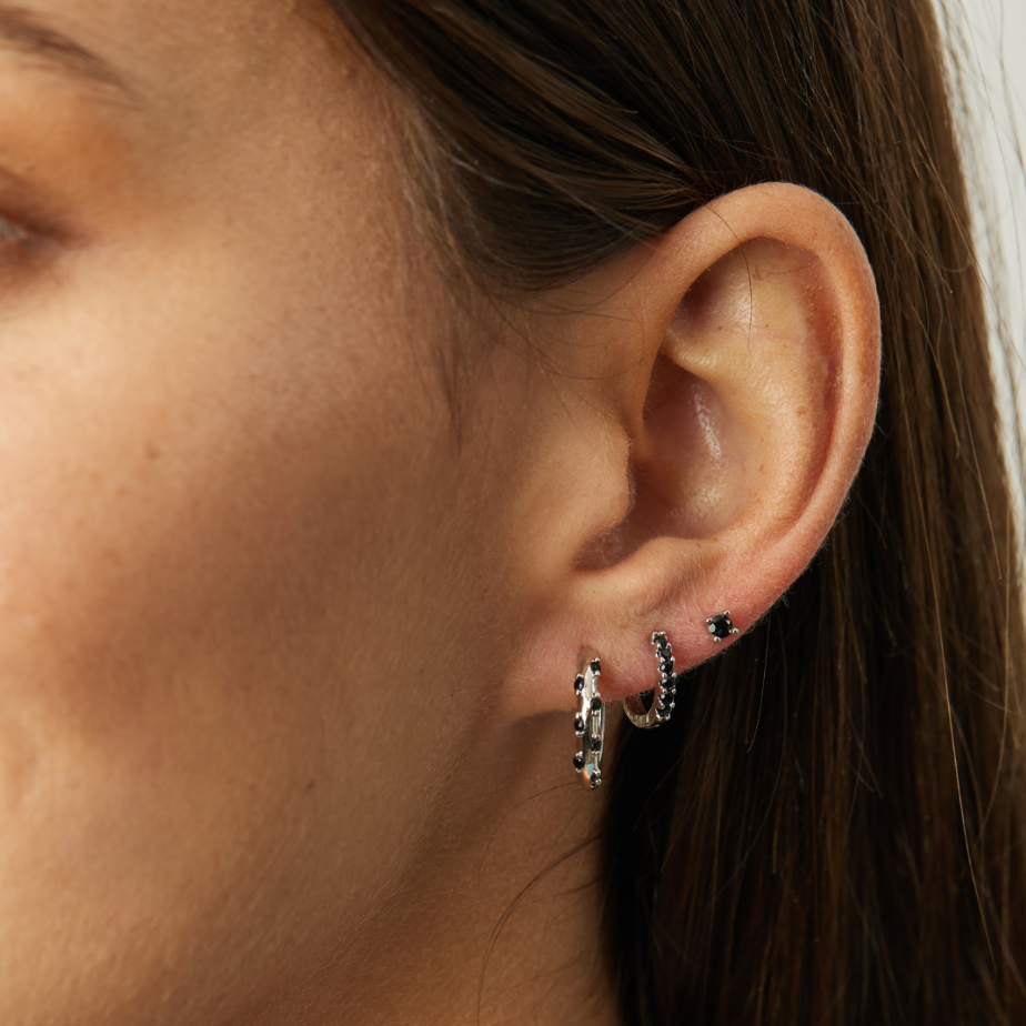 ARGOLLAS SINTRA BLACK BAÑADAS EN ORO BLANCO-1