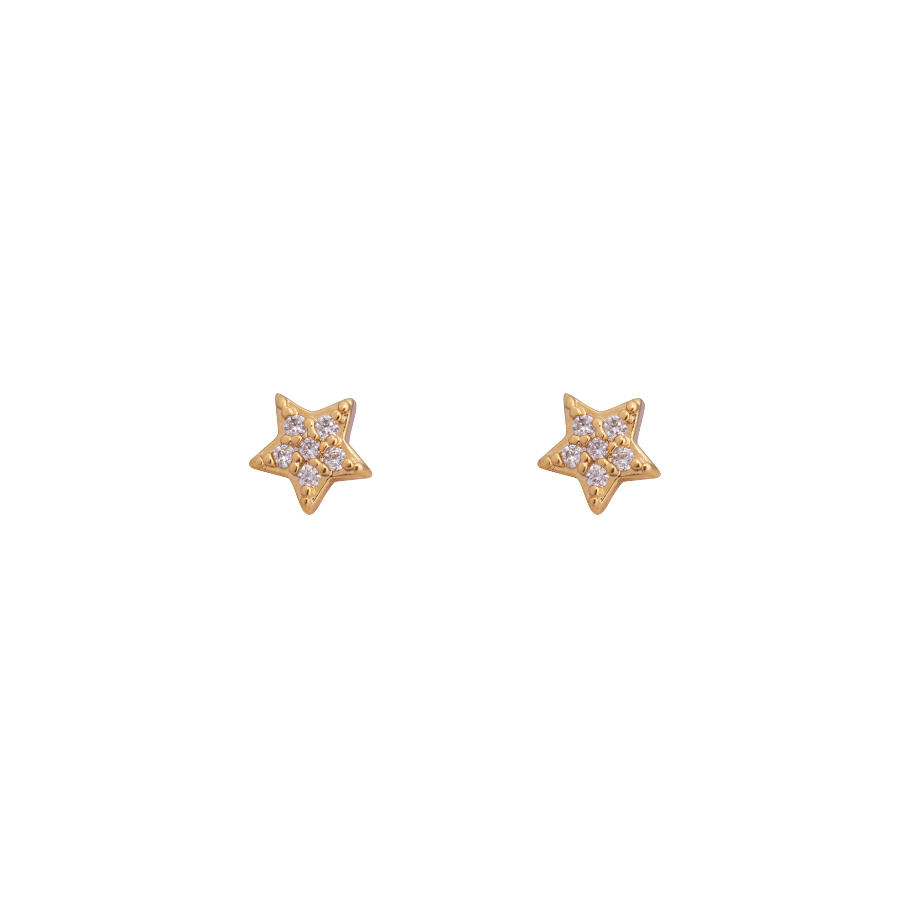 AROS MINI STARS CIRCONES BAÑADOS EN ORO-0
