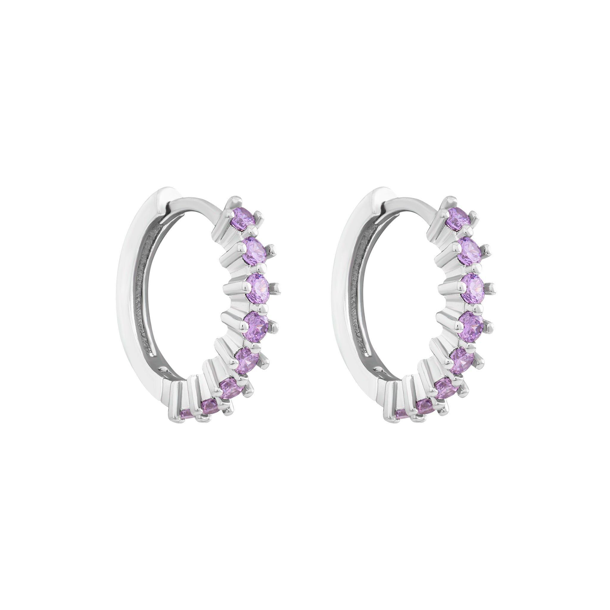 ARGOLLAS LUA LILA BAÑADAS EN ORO BLANCO-0