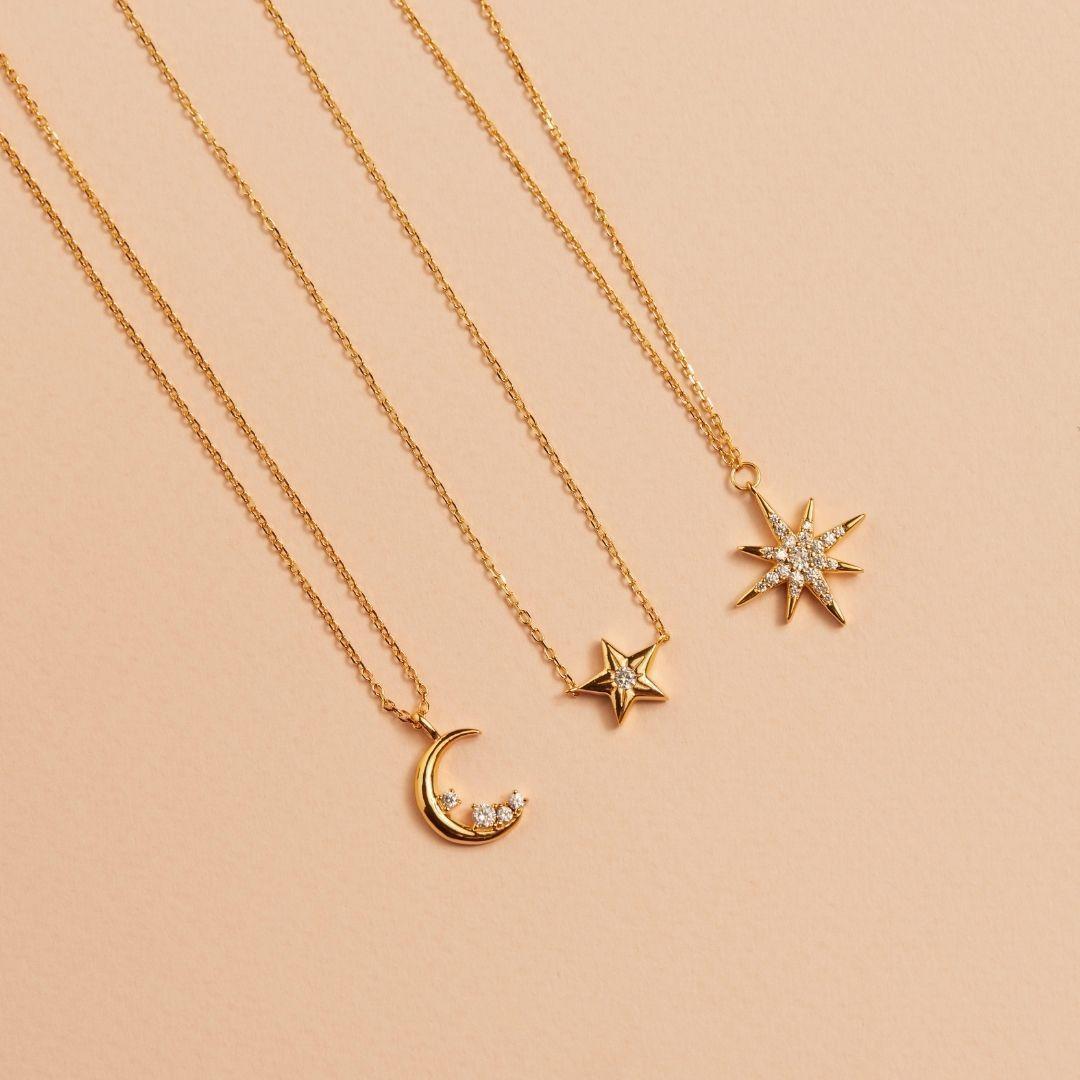 Collar Moon Bañado en Oro Boaz Joyas-2