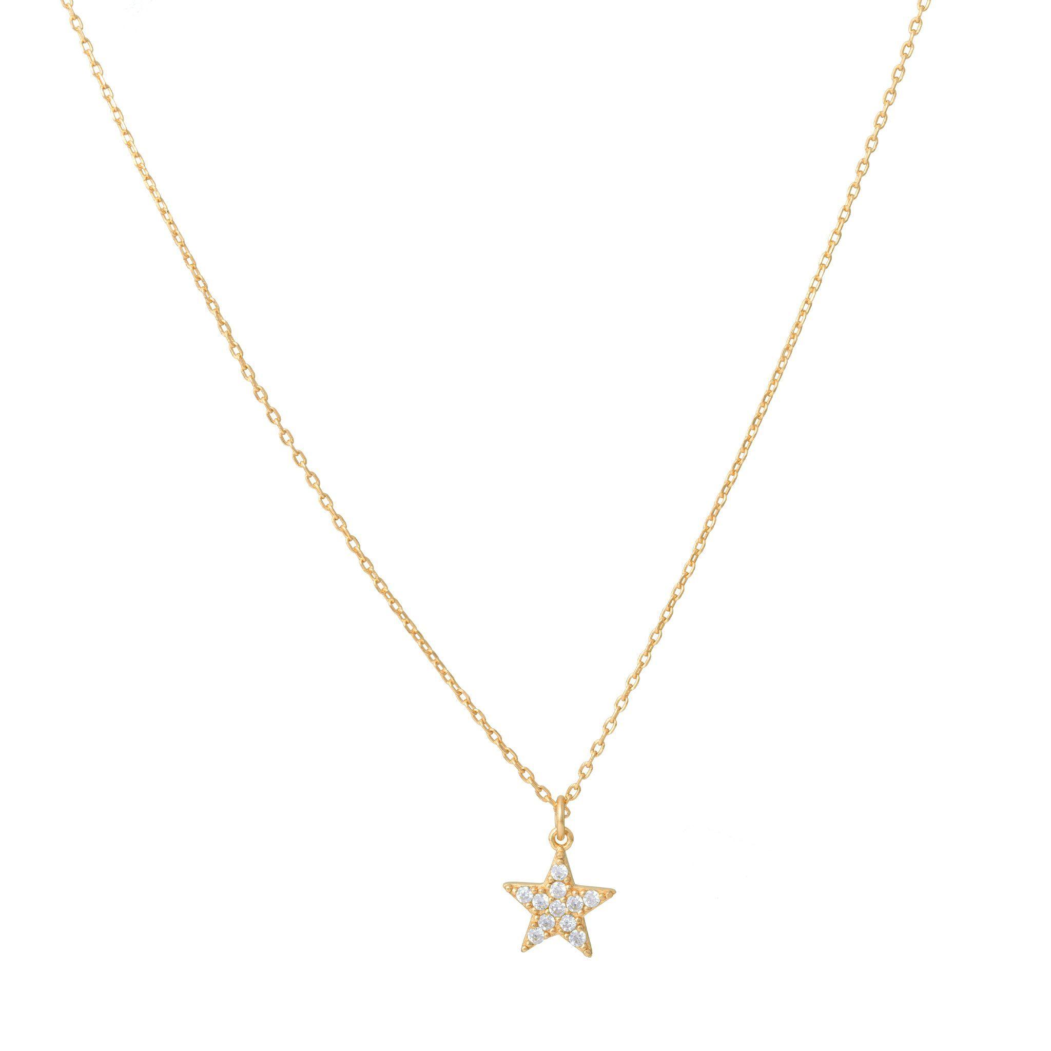 Collar Estrella Circones bañado en oro Hadara Joyas-0