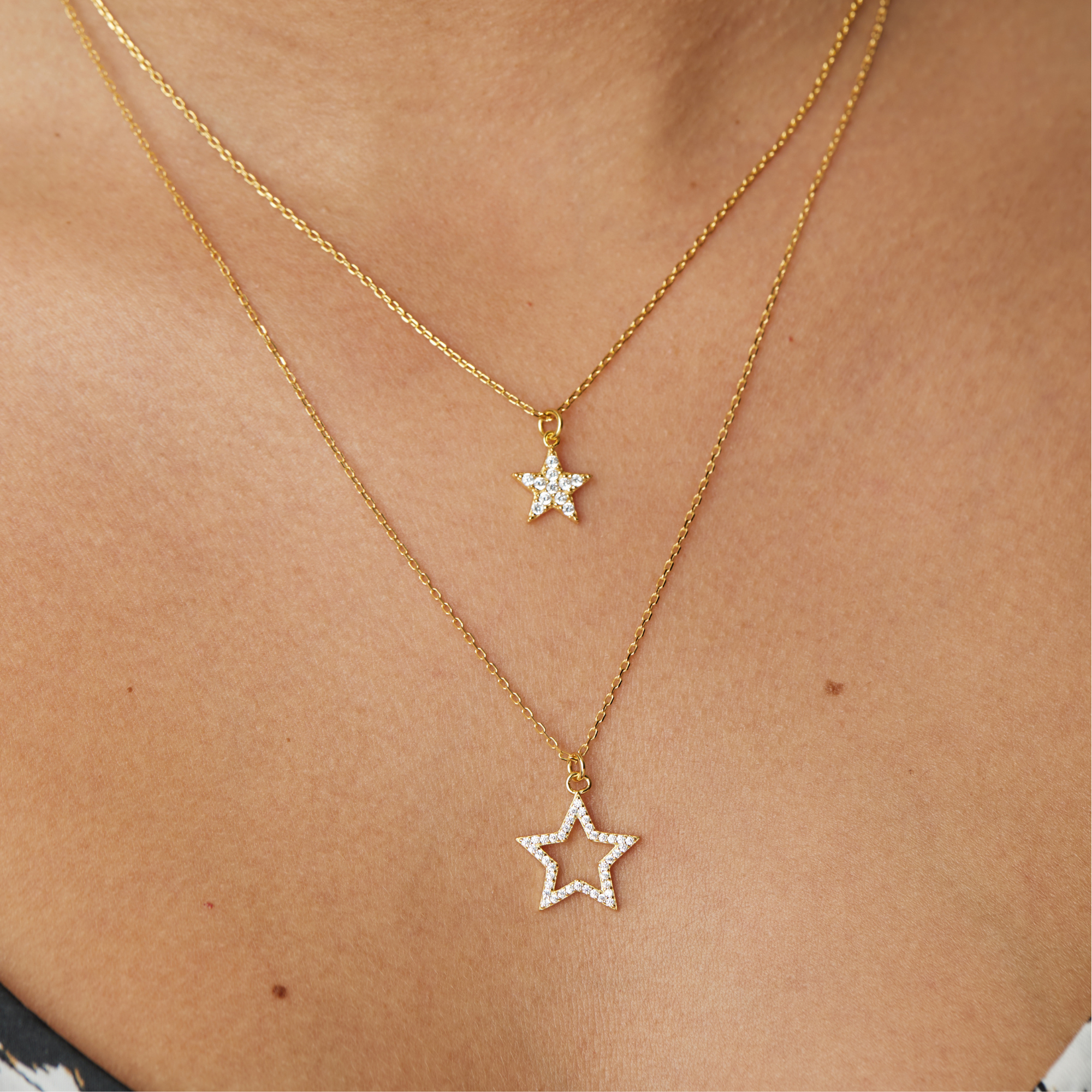 Collar Estrella Circones bañado en oro Hadara Joyas-1