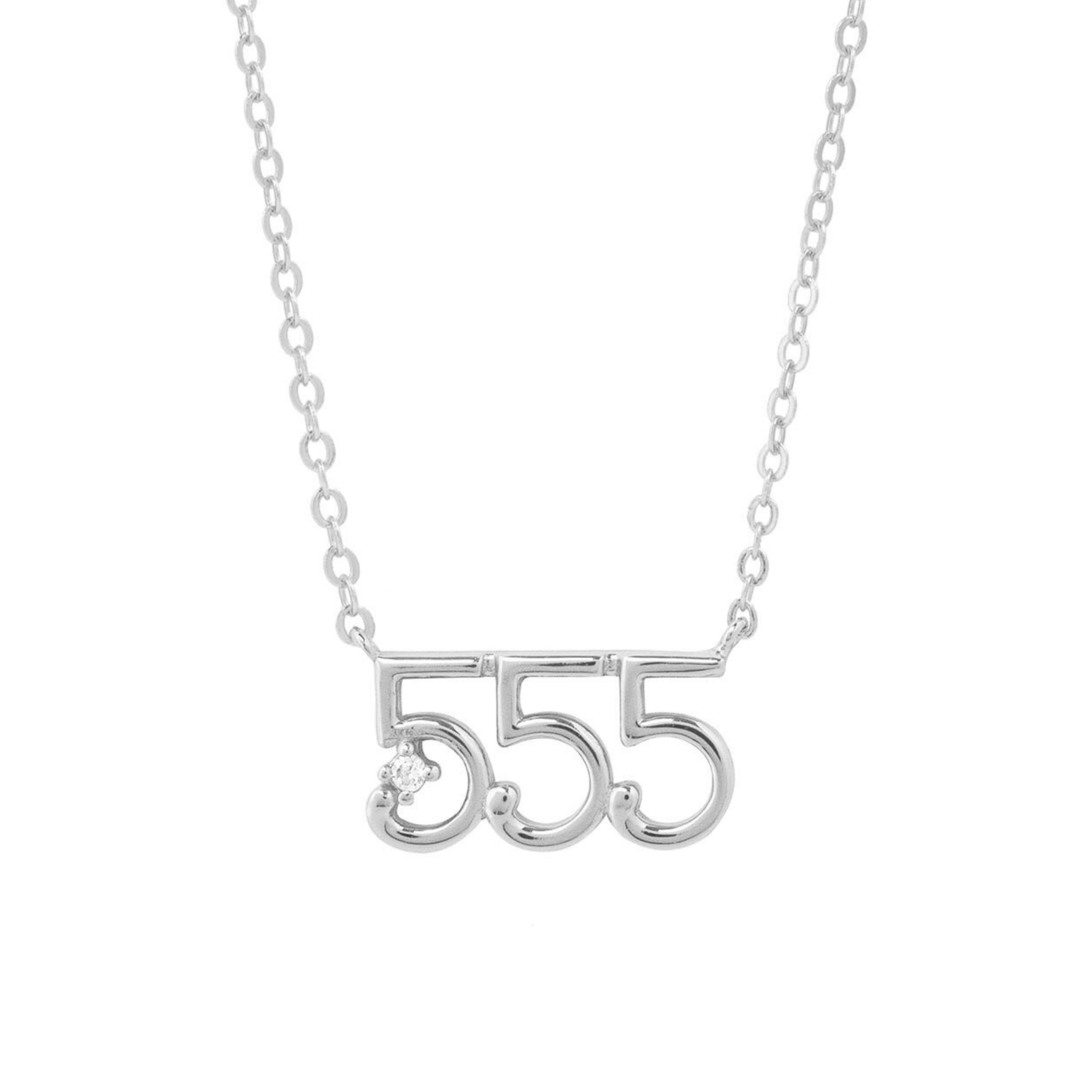 COLLAR NÚMEROS DE ÁNGELES PLATA 555-0