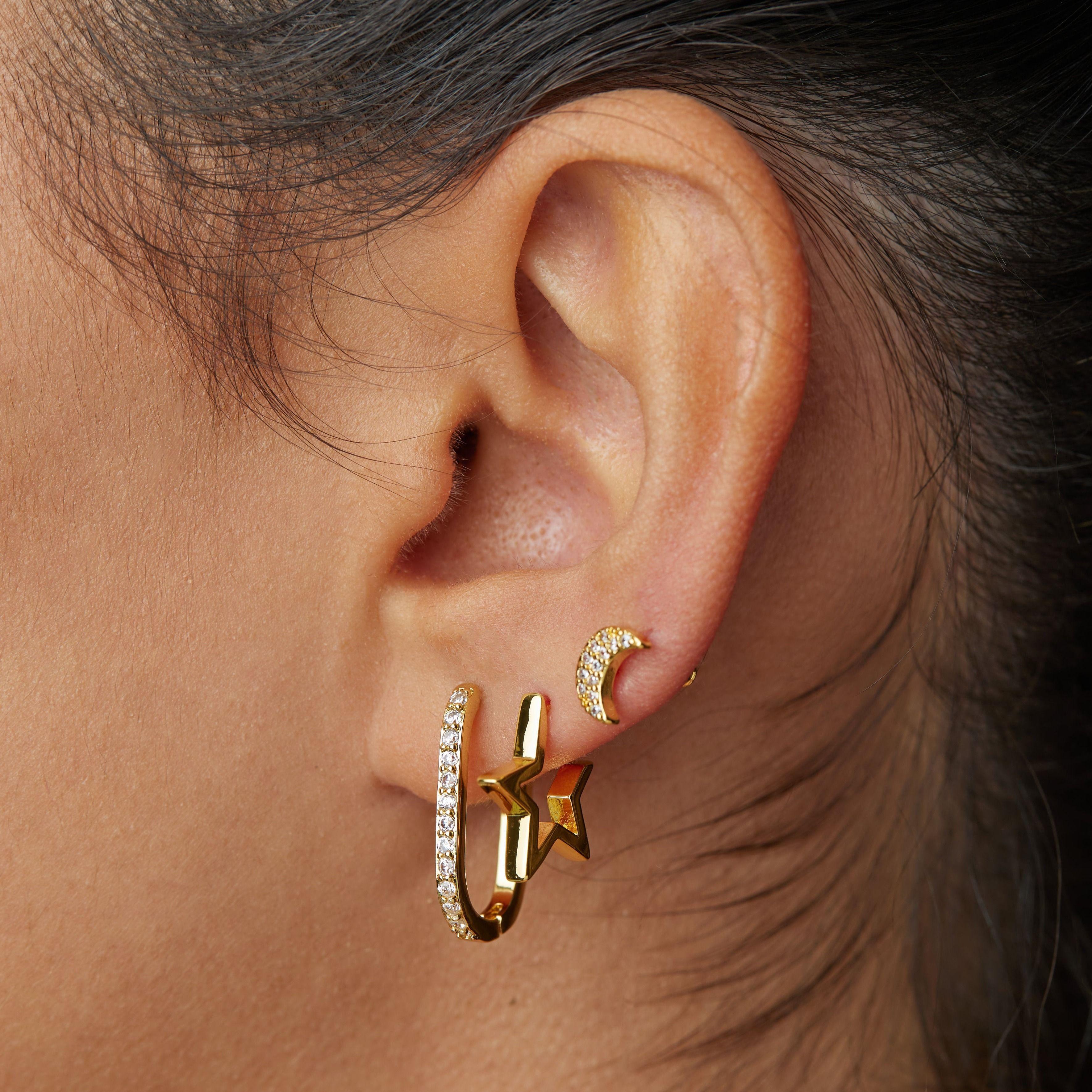 Aros Moon Circones bañados en oro Hadara Joyas-2