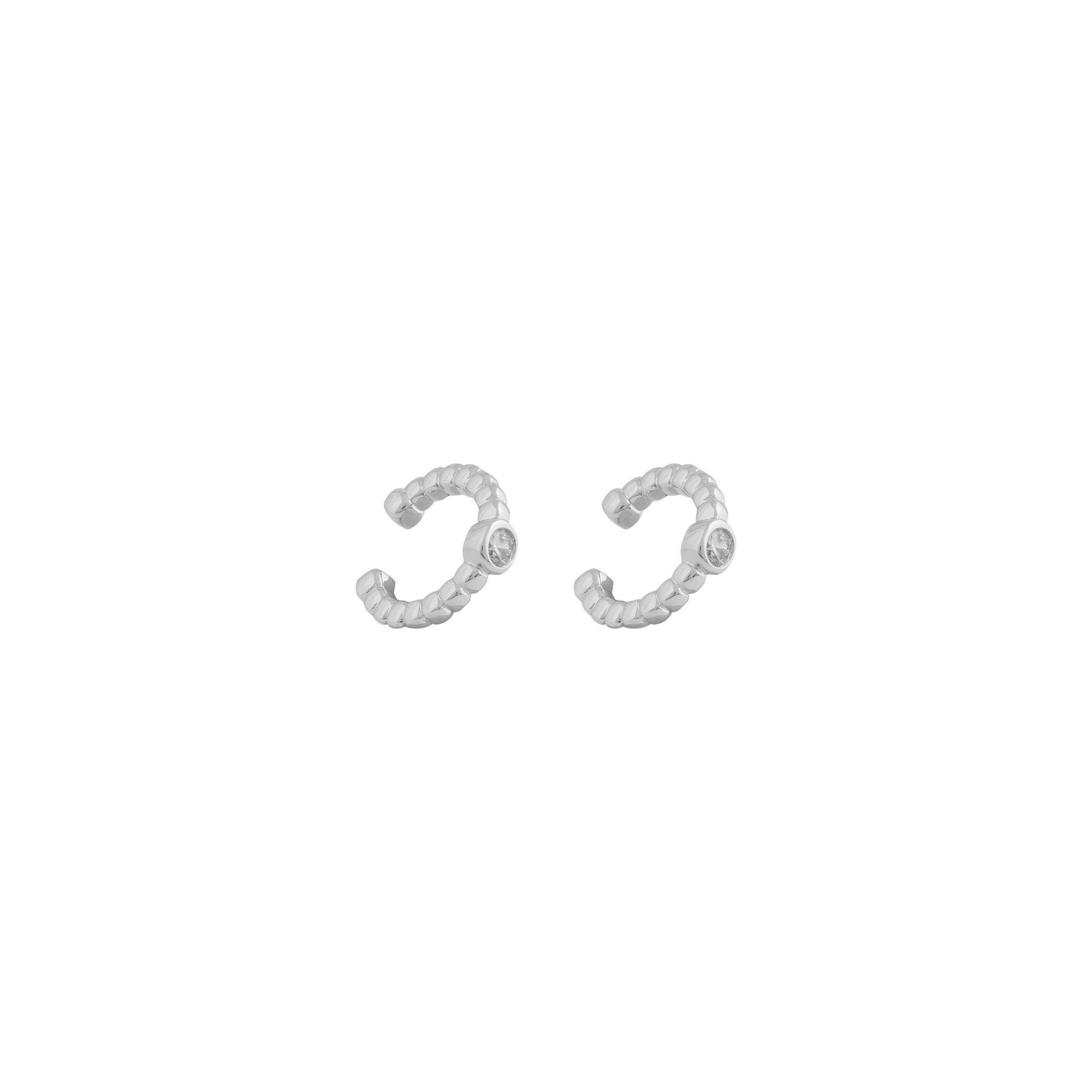 EARCUFFS CALI BAÑADOS EN ORO BLANCO-0