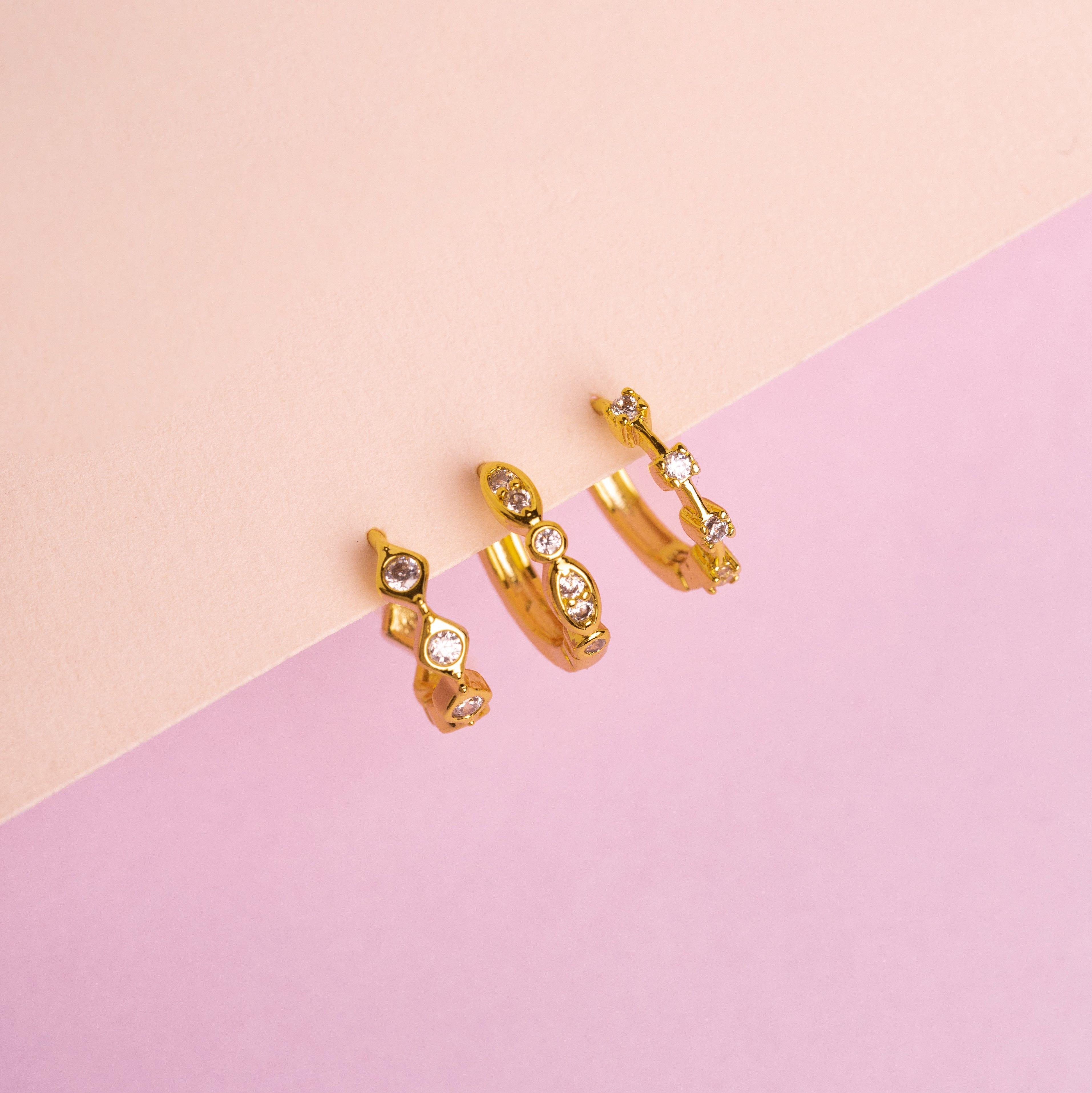 Argollas Zara bañadas en oro Hadara Joyas-3