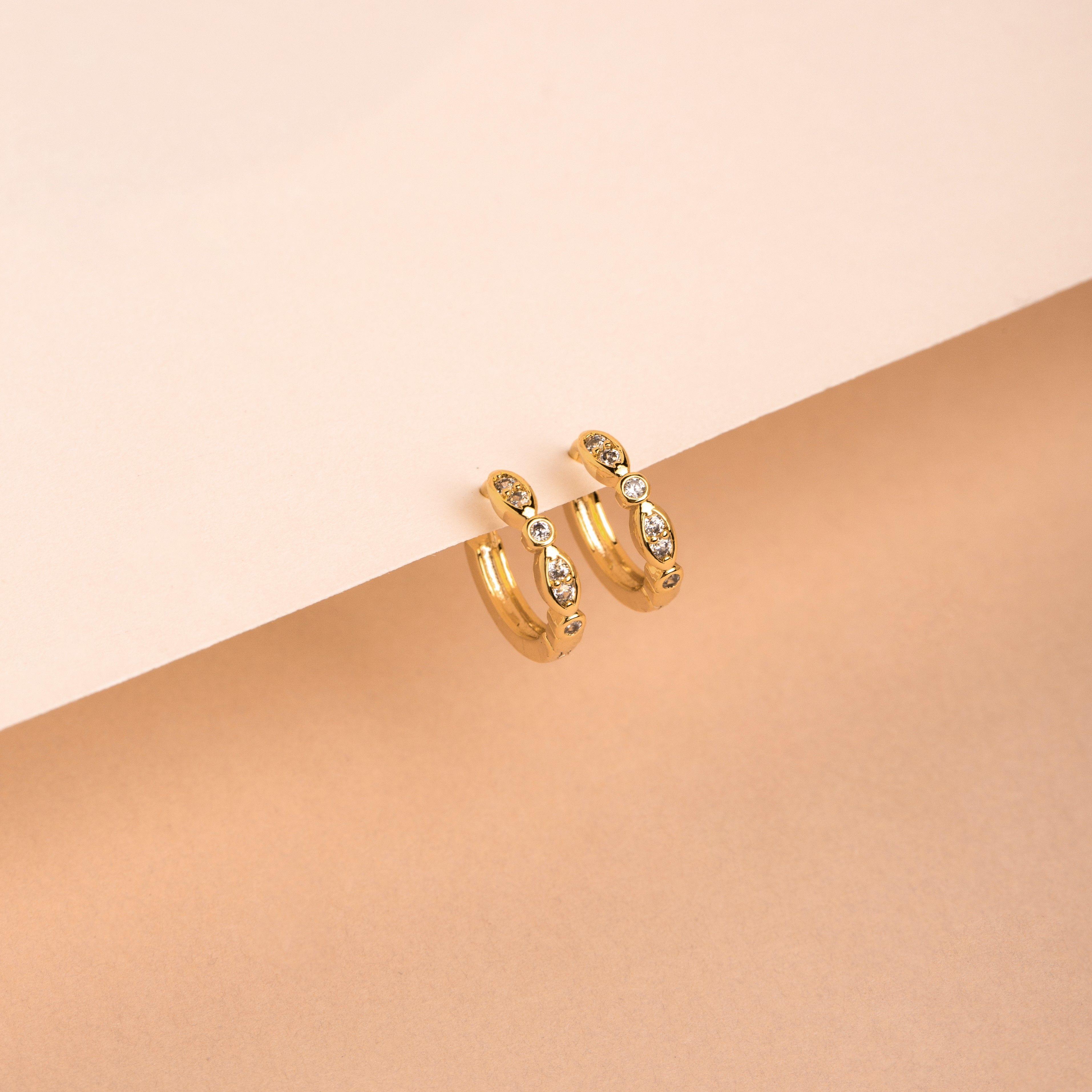 Argollas Zara bañadas en oro Hadara Joyas-2