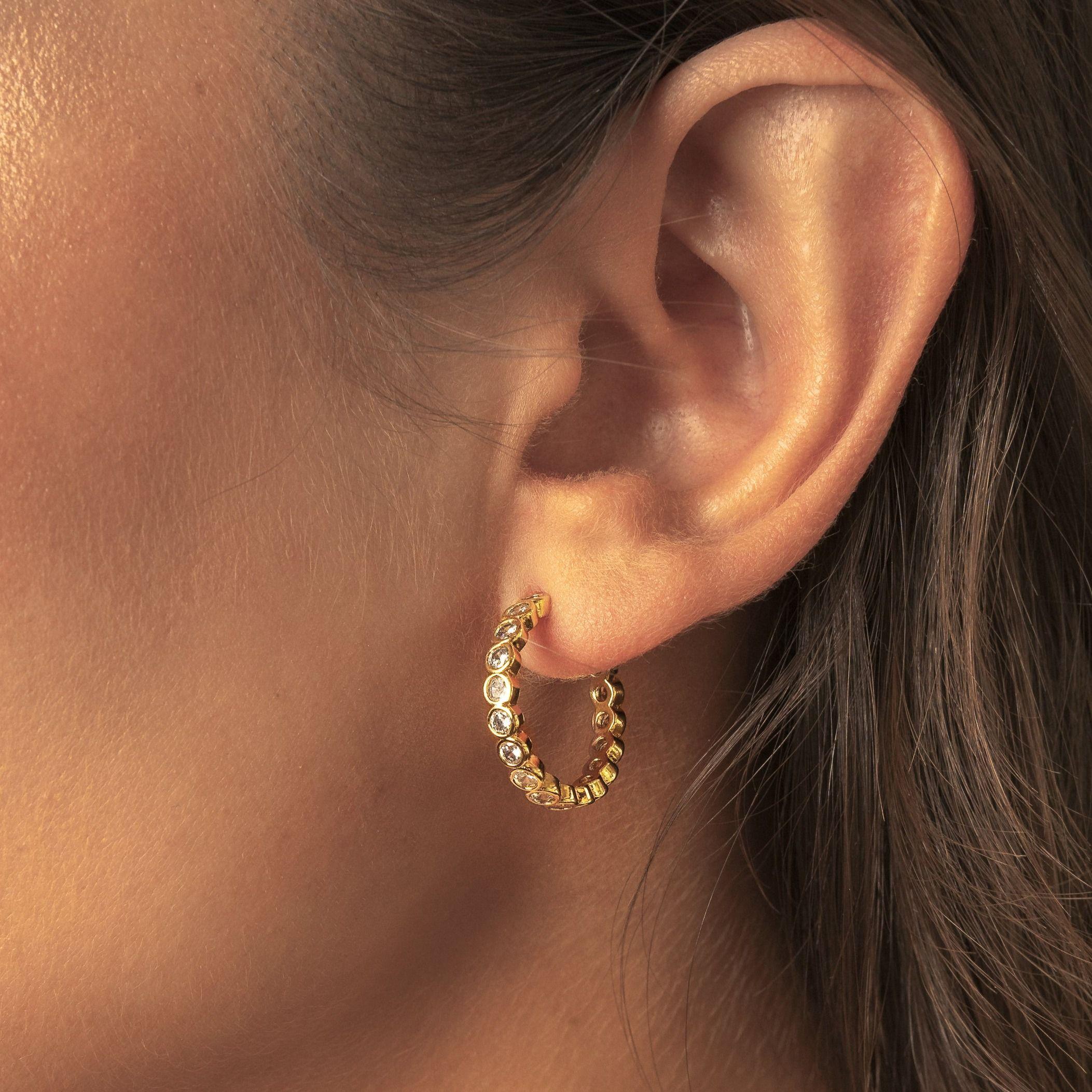 Aros Mujer Argollas Doradas Bombai Bañadas en Oro Boaz Joyas-2