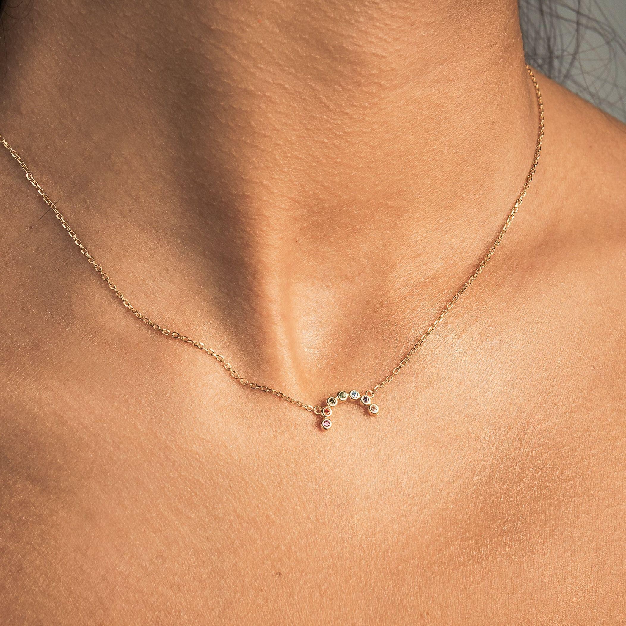 Collar Arcoíris Bañado en Oro Boaz Joyas-2