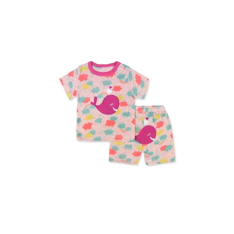 Pijamas Bebe Short + Manga Corta niña-1