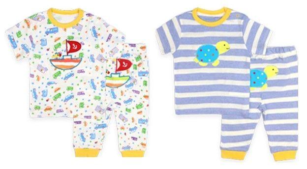 Set 2 Pijamas Conjunto De Algodón Manga Corta para bebes - Niño 6M-2