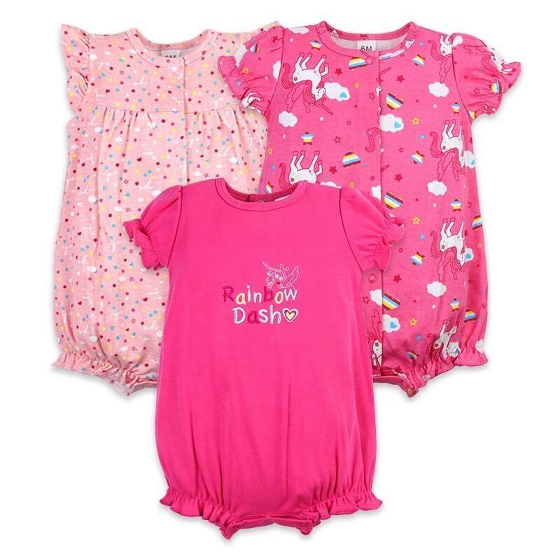 Enteritos Mamelucos para bebés (Set 3 piezas) Unicornio-0