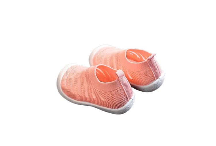 Zapatos bebe de tela malla transpirables rosa-2