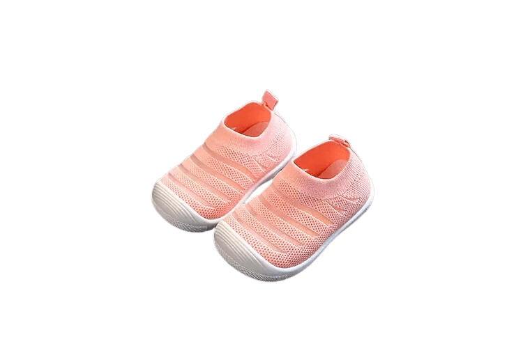 Zapatos bebe de tela malla transpirables rosa-3