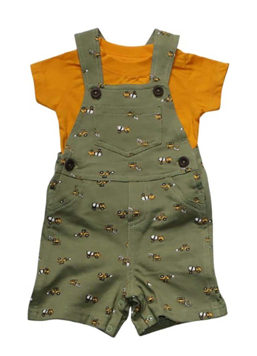 Conjunto Jardinera + Polera bebé Mostaza-0