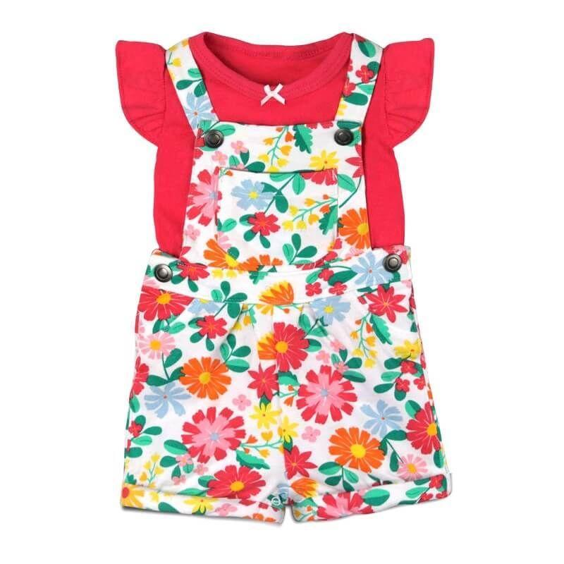Conjunto Jardinera + Polera bebé Floreada-0