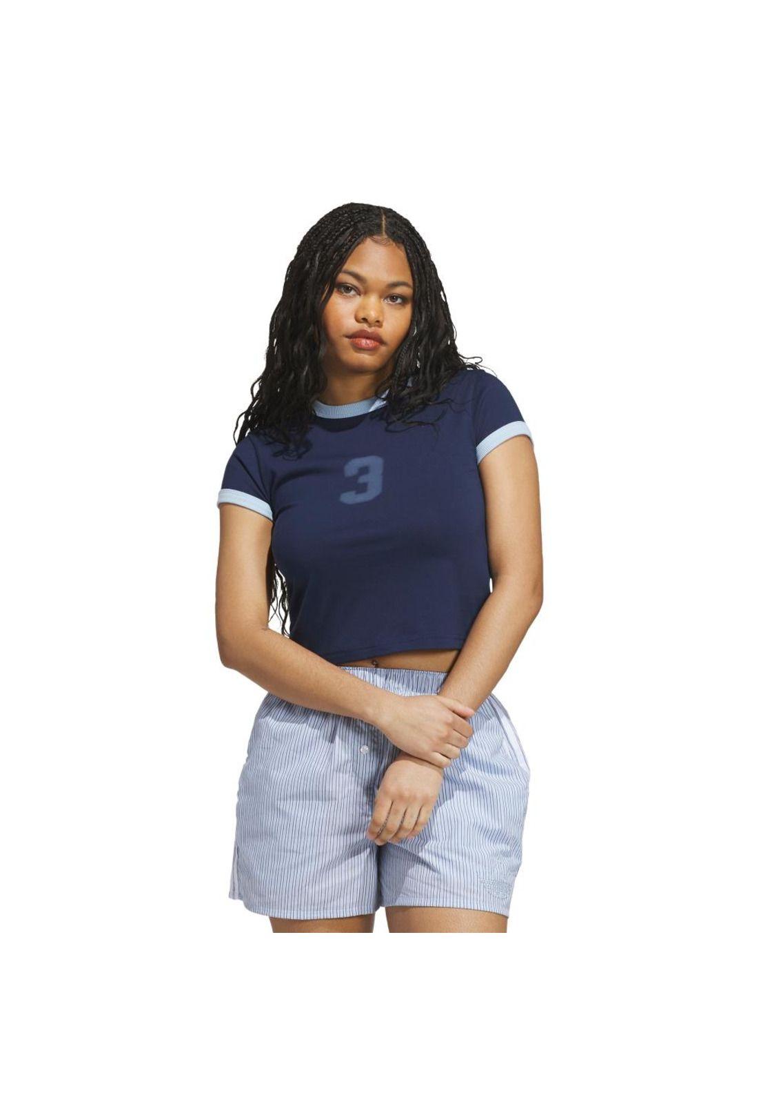 Polera adidas Mujer Ajustada Graphic Ringer-0