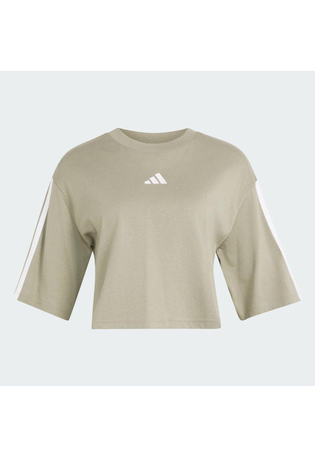 Polera adidas holgada de algodón Essentials con las 3 Tiras-1