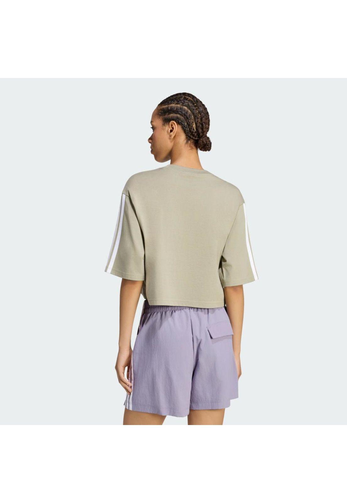 Polera adidas holgada de algodón Essentials con las 3 Tiras-2