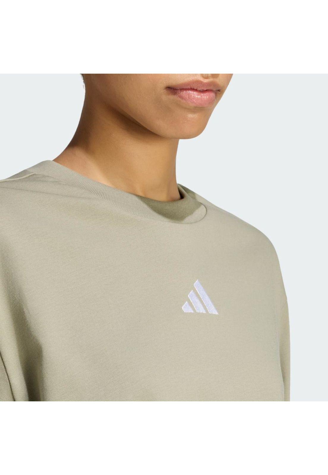 Polera adidas holgada de algodón Essentials con las 3 Tiras-4