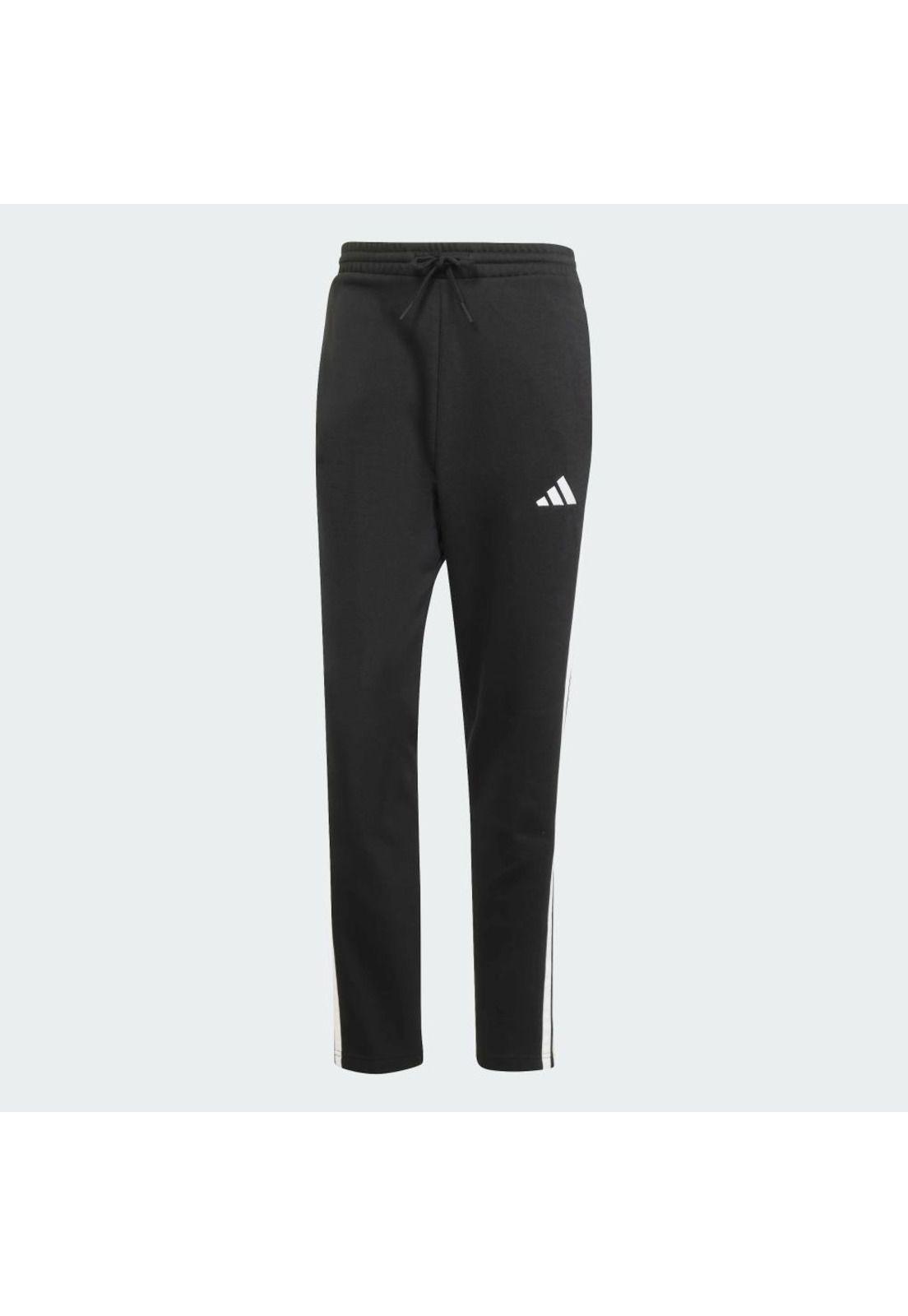 Pantalón adidas Essentials 3 Tiras Tela Fleece Puño Abierto-1