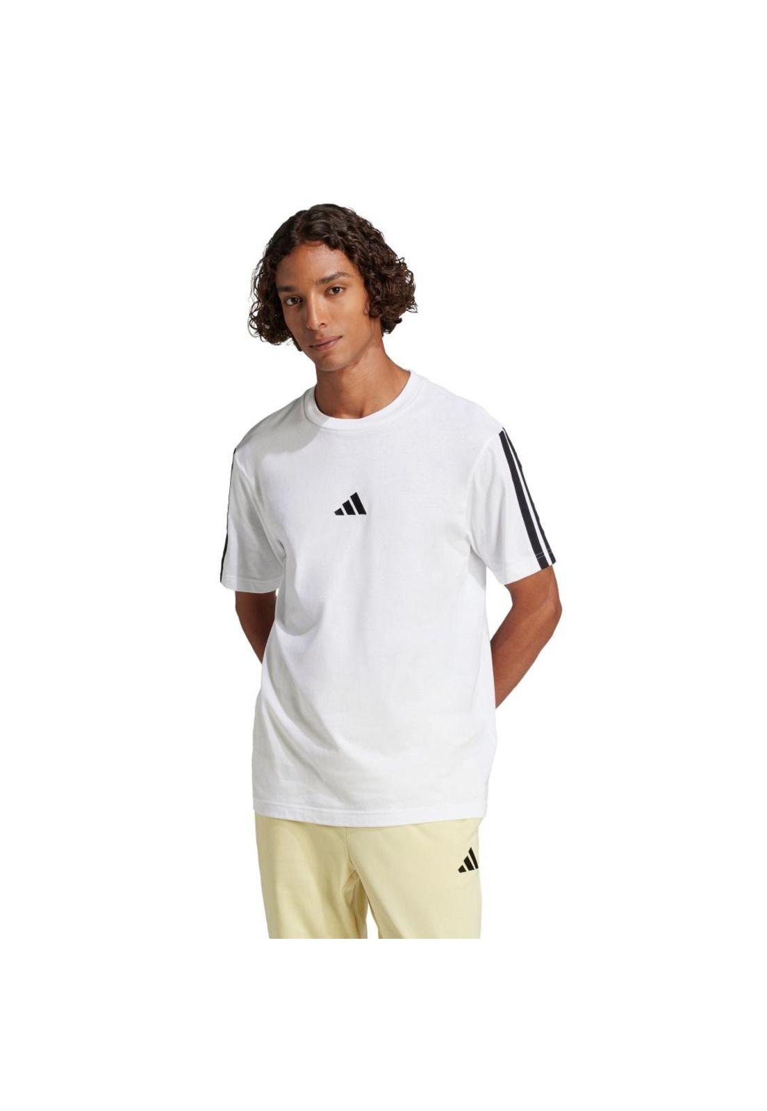 Polera adidas Playera Essentials 3 Franjas Tejido Jersey-0