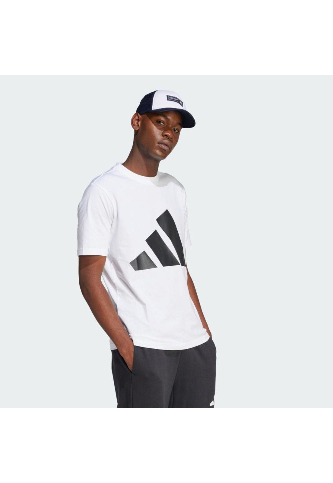 Polera adidas Hombre Essentials Logo Grande Blanco-3