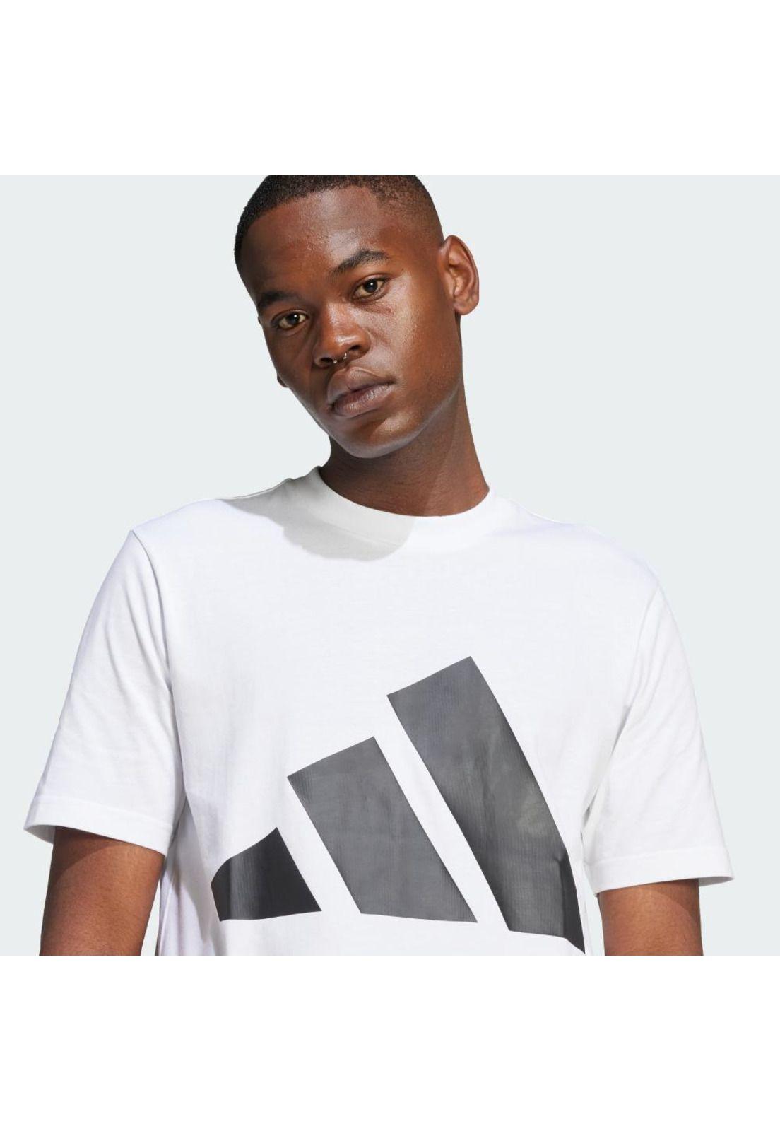 Polera adidas Hombre Essentials Logo Grande Blanco-4