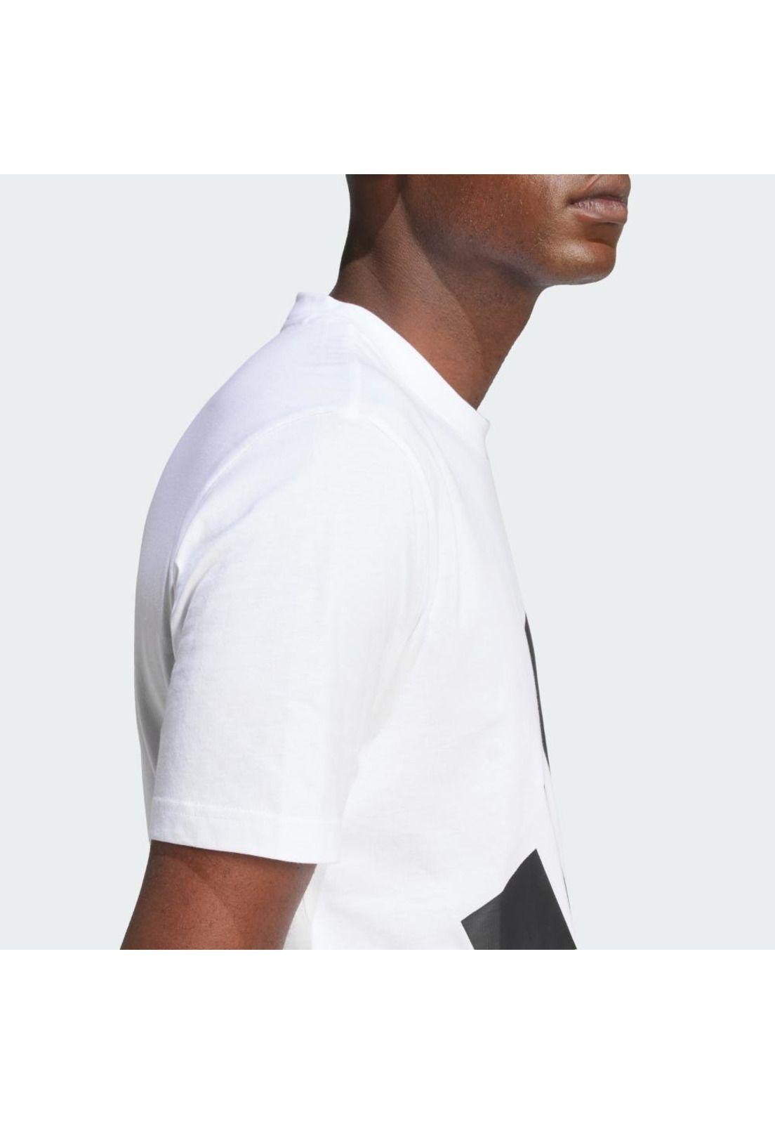 Polera adidas Hombre Essentials Logo Grande Blanco-5