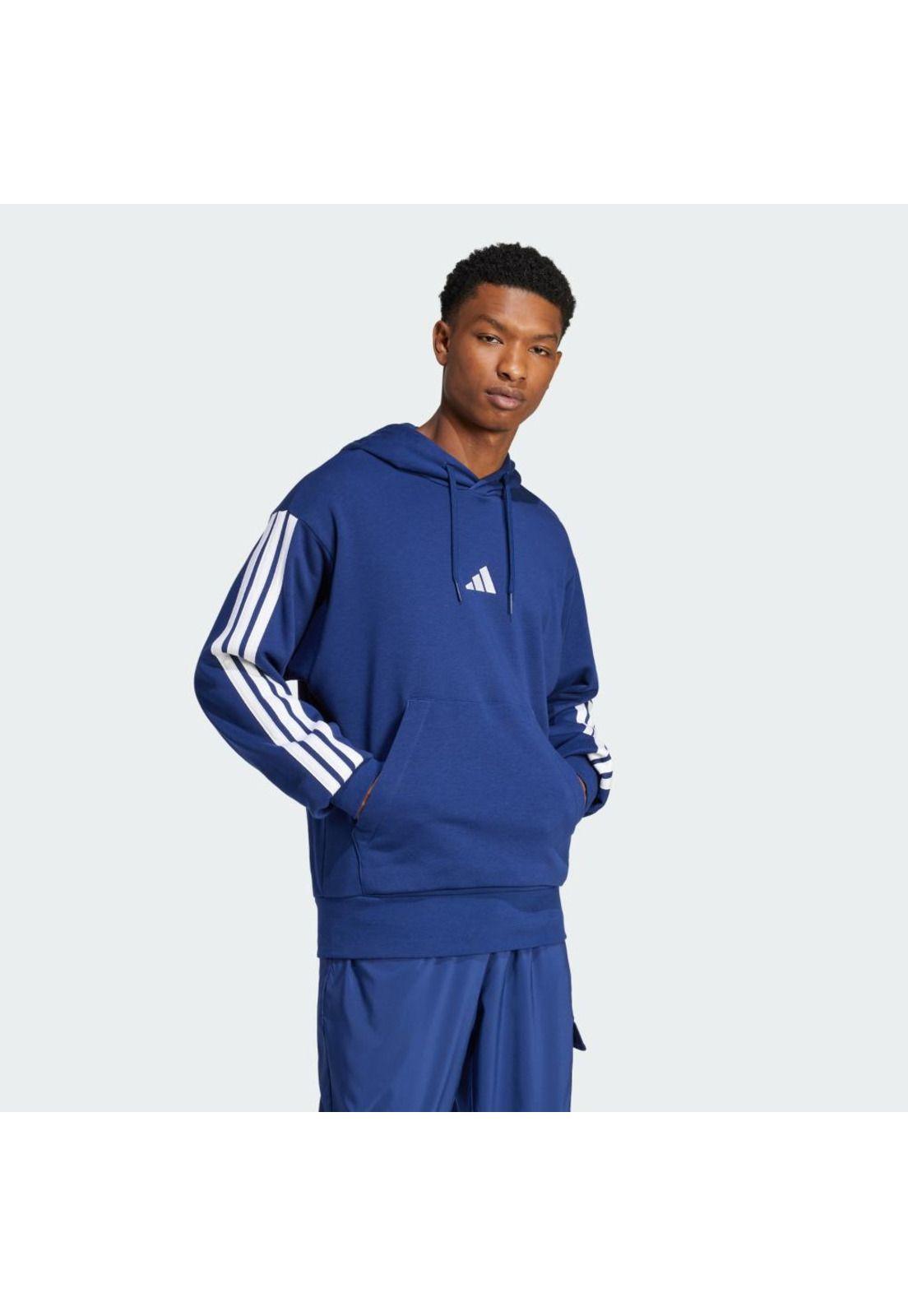 Polerón adidas con Capucha Essentials 3 Tiras Felpa Francesa-3