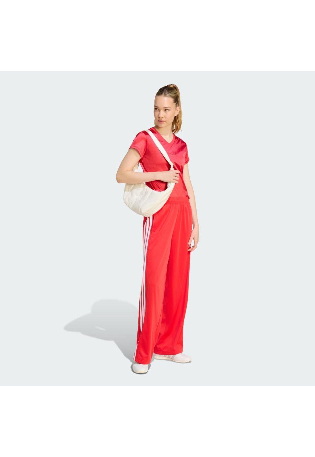 Pantalón adidas Mujer Deportivo Dayready Pierna Ancha Rojo-3