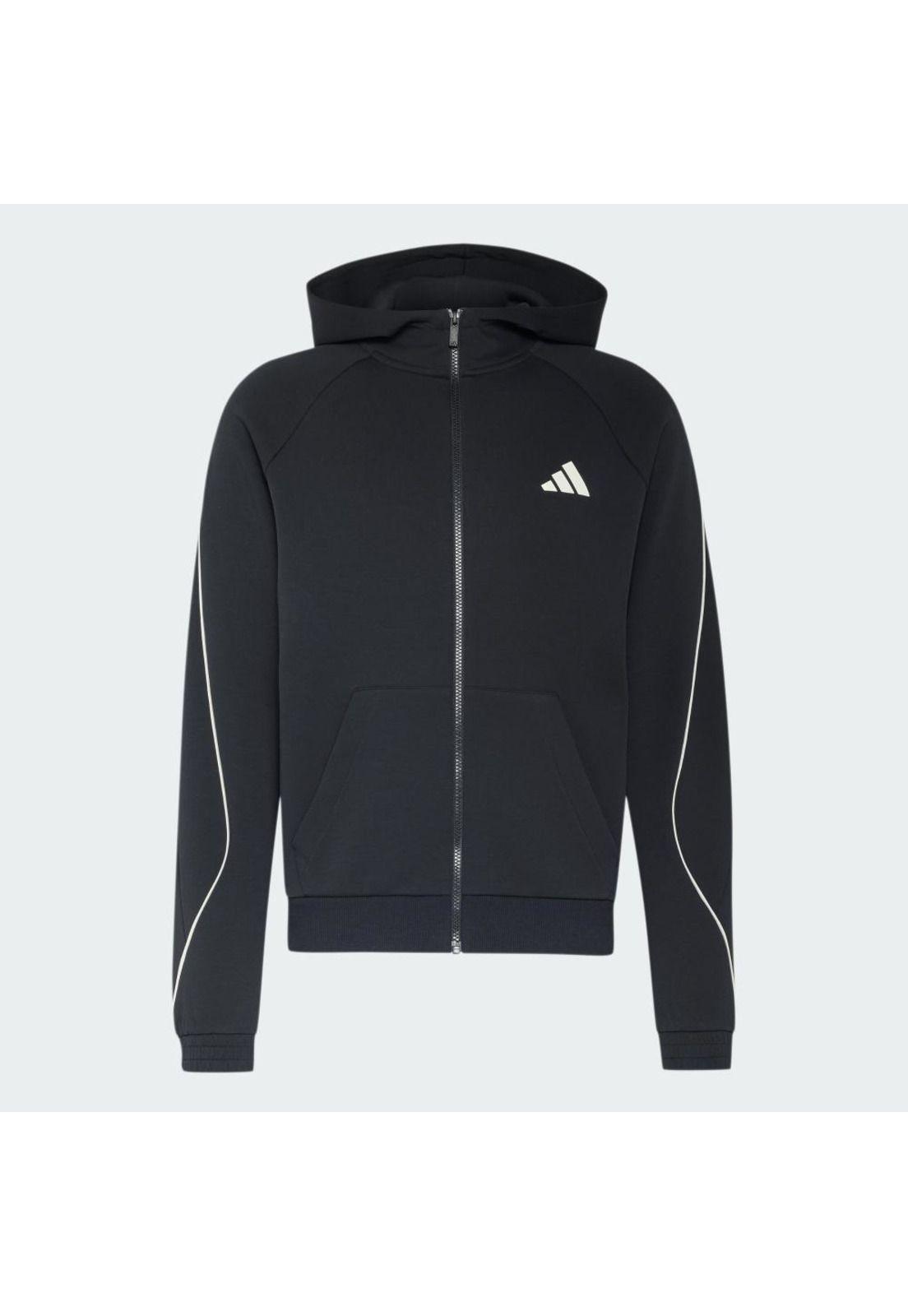 Polerón adidas con Gorro Stadium Logo Pequeño Cierre Frontal-1
