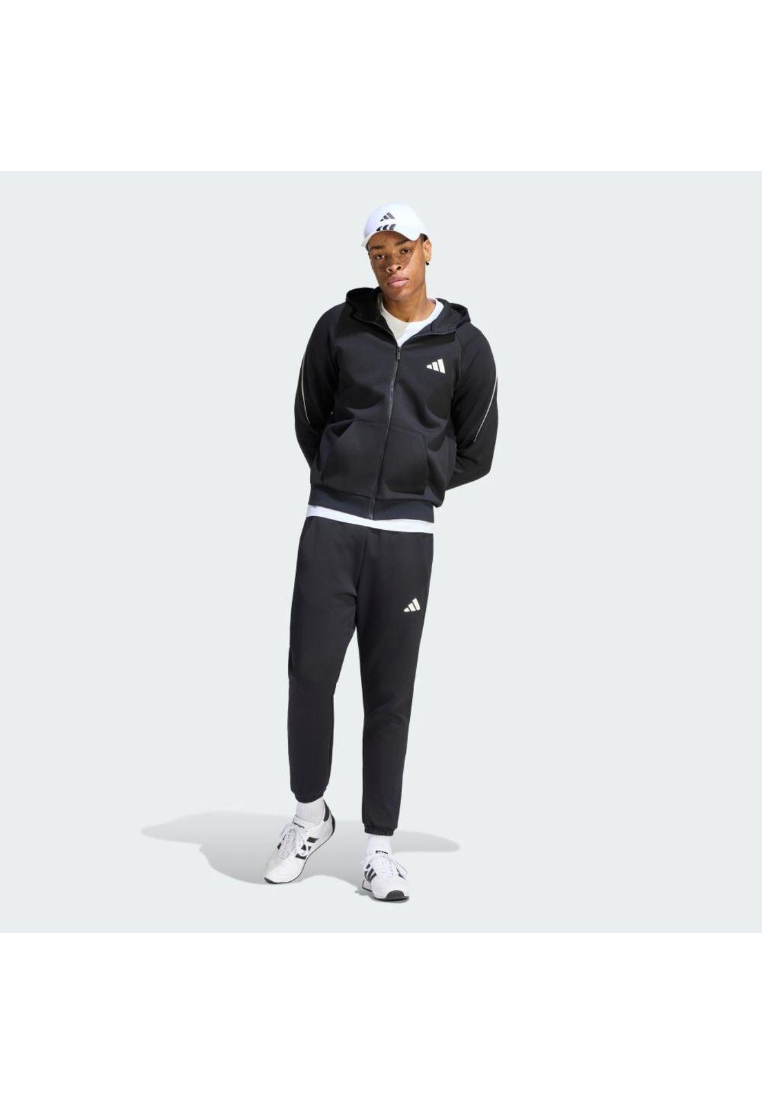 Polerón adidas con Gorro Stadium Logo Pequeño Cierre Frontal-3