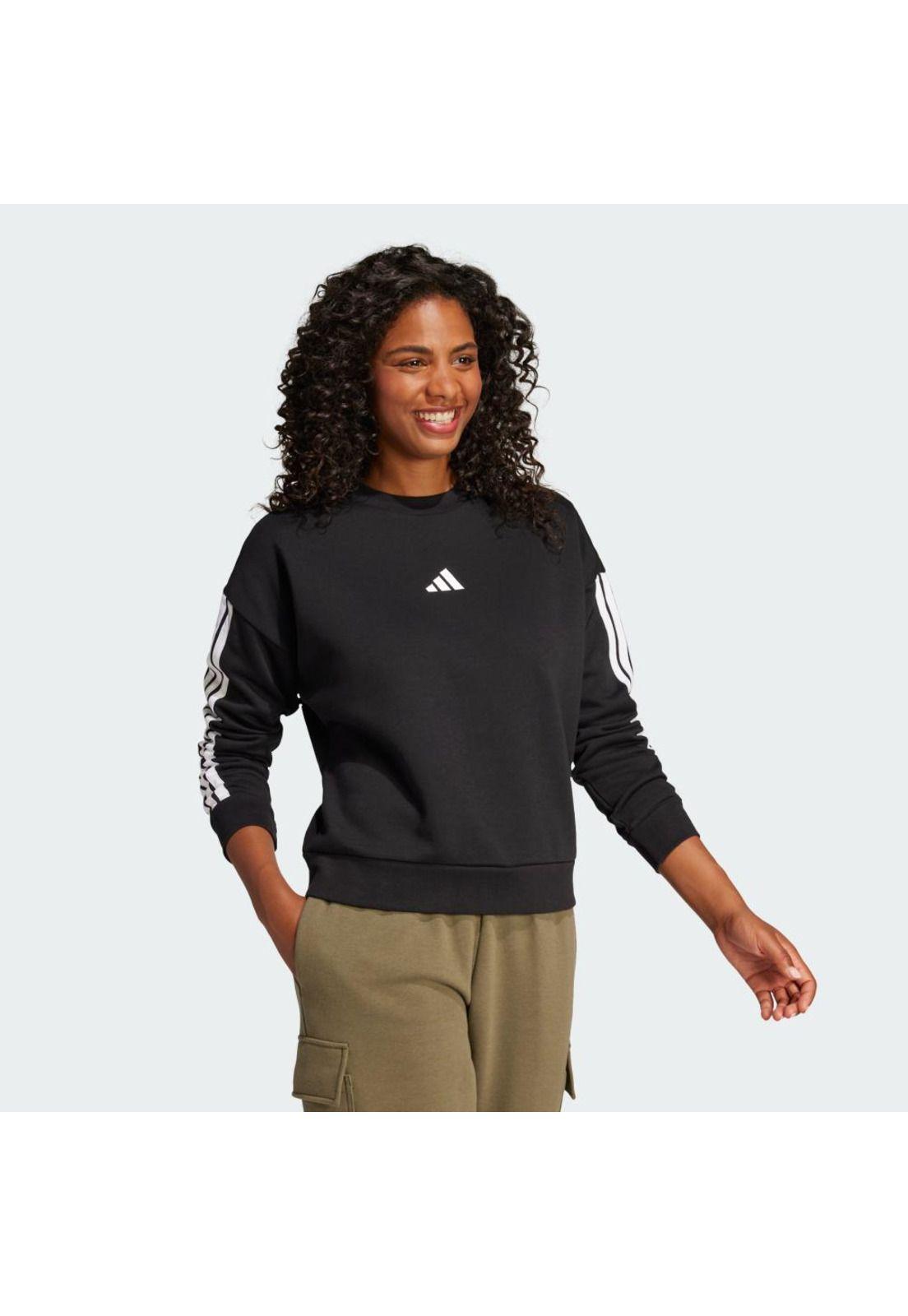 Polerón adidas Mujer Essentials de Tela fleece 3 Tiras-3