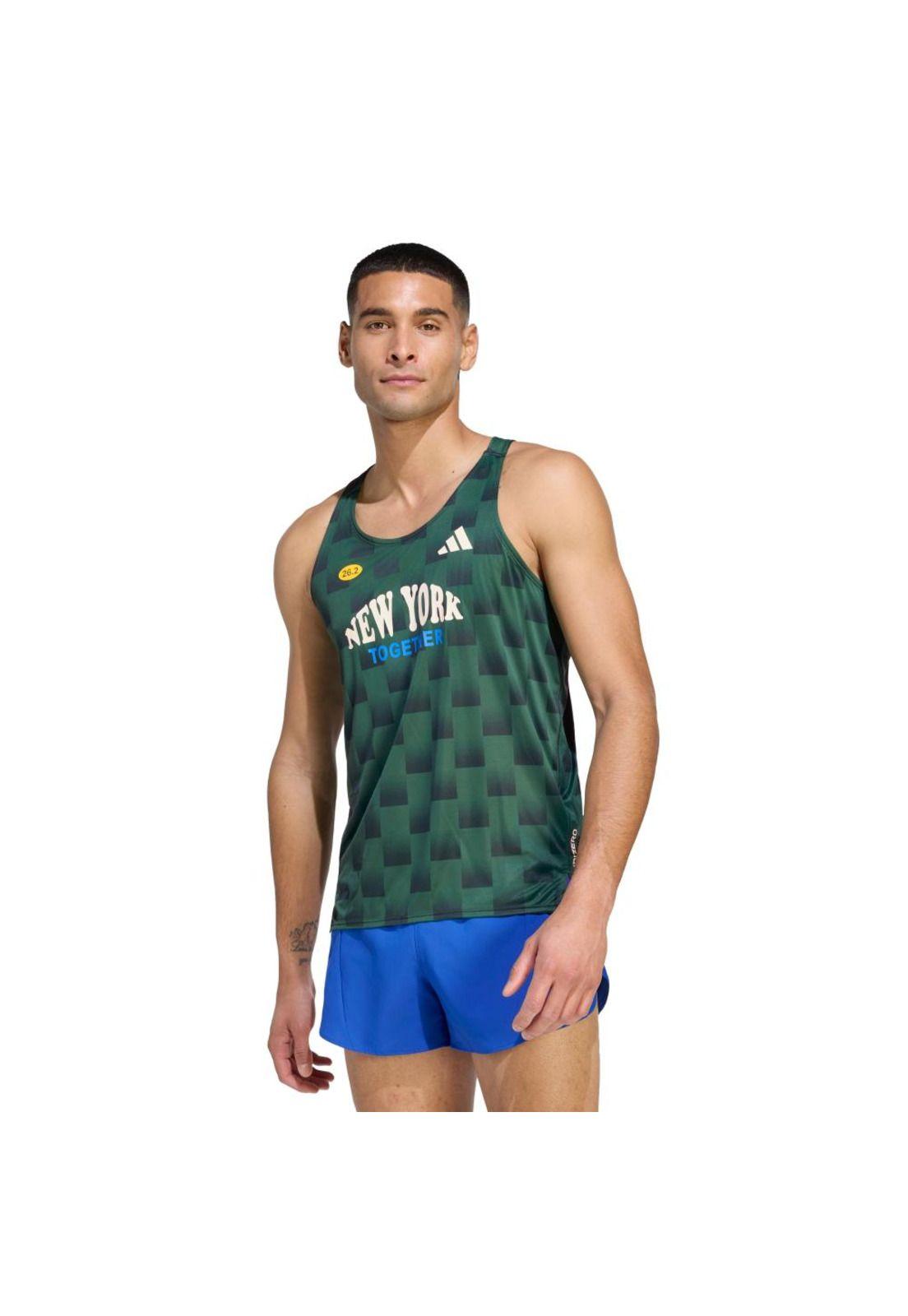 Polera adidas Hombre sin Mangas de Running adizero NYC-0