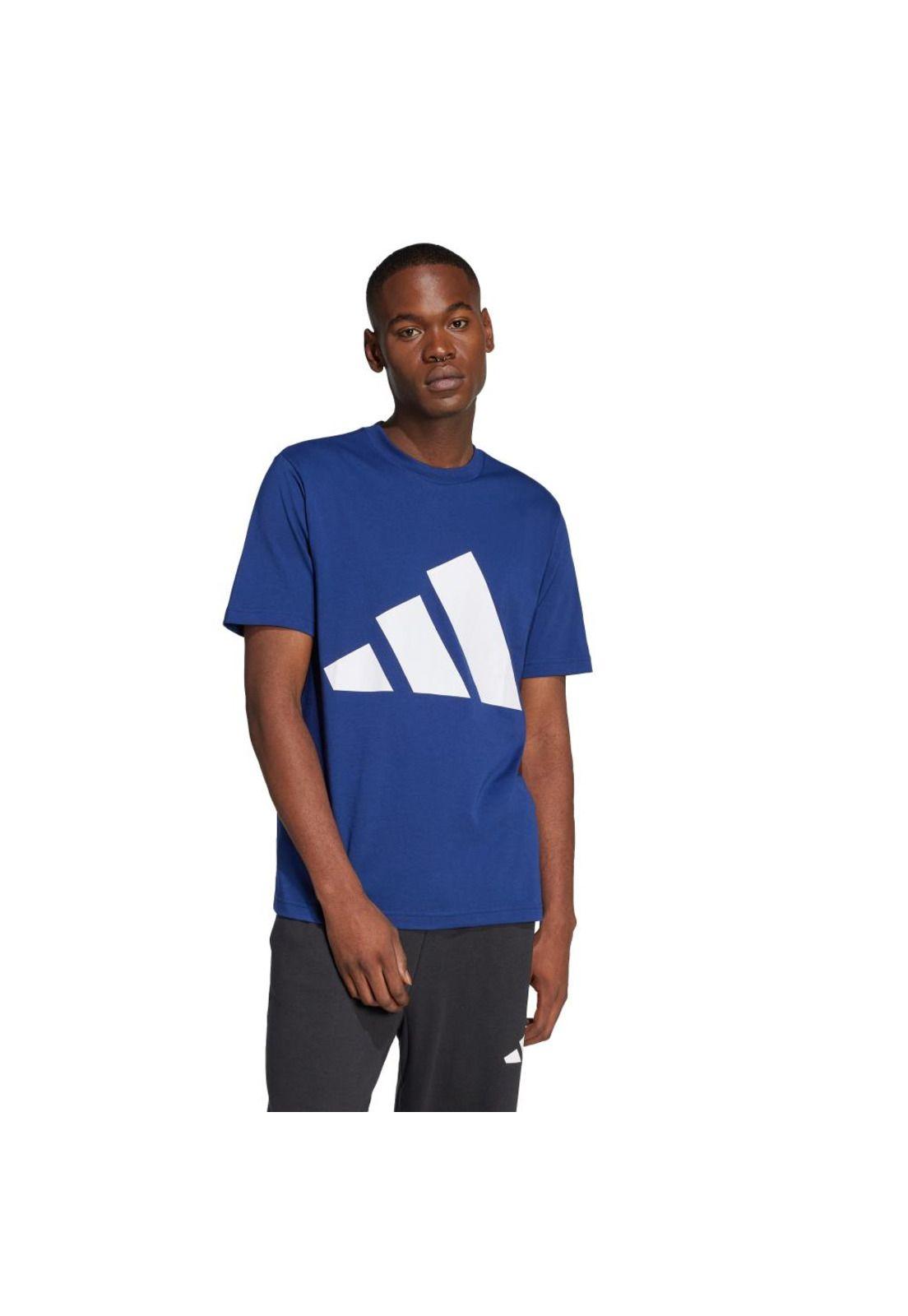 Polera adidas Hombre Essentials Logo Grande Azul-0