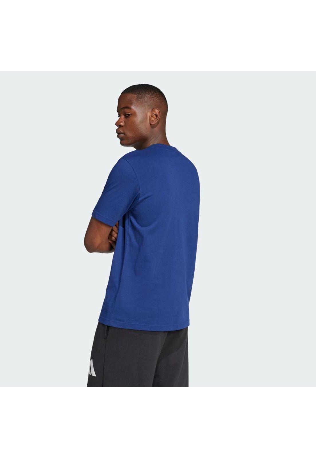Polera adidas Hombre Essentials Logo Grande Azul-2