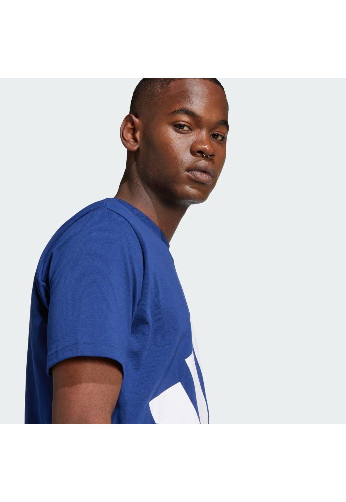 Polera adidas Hombre Essentials Logo Grande Azul-4