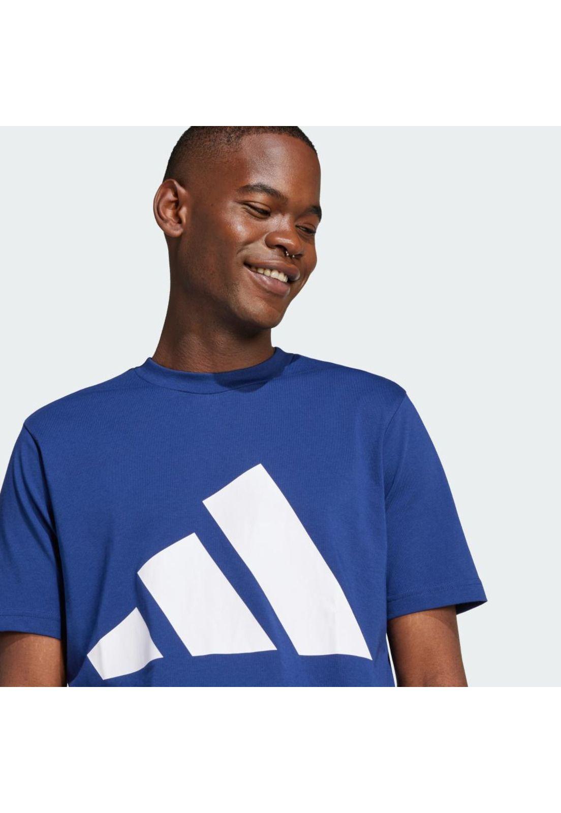Polera adidas Hombre Essentials Logo Grande Azul-5