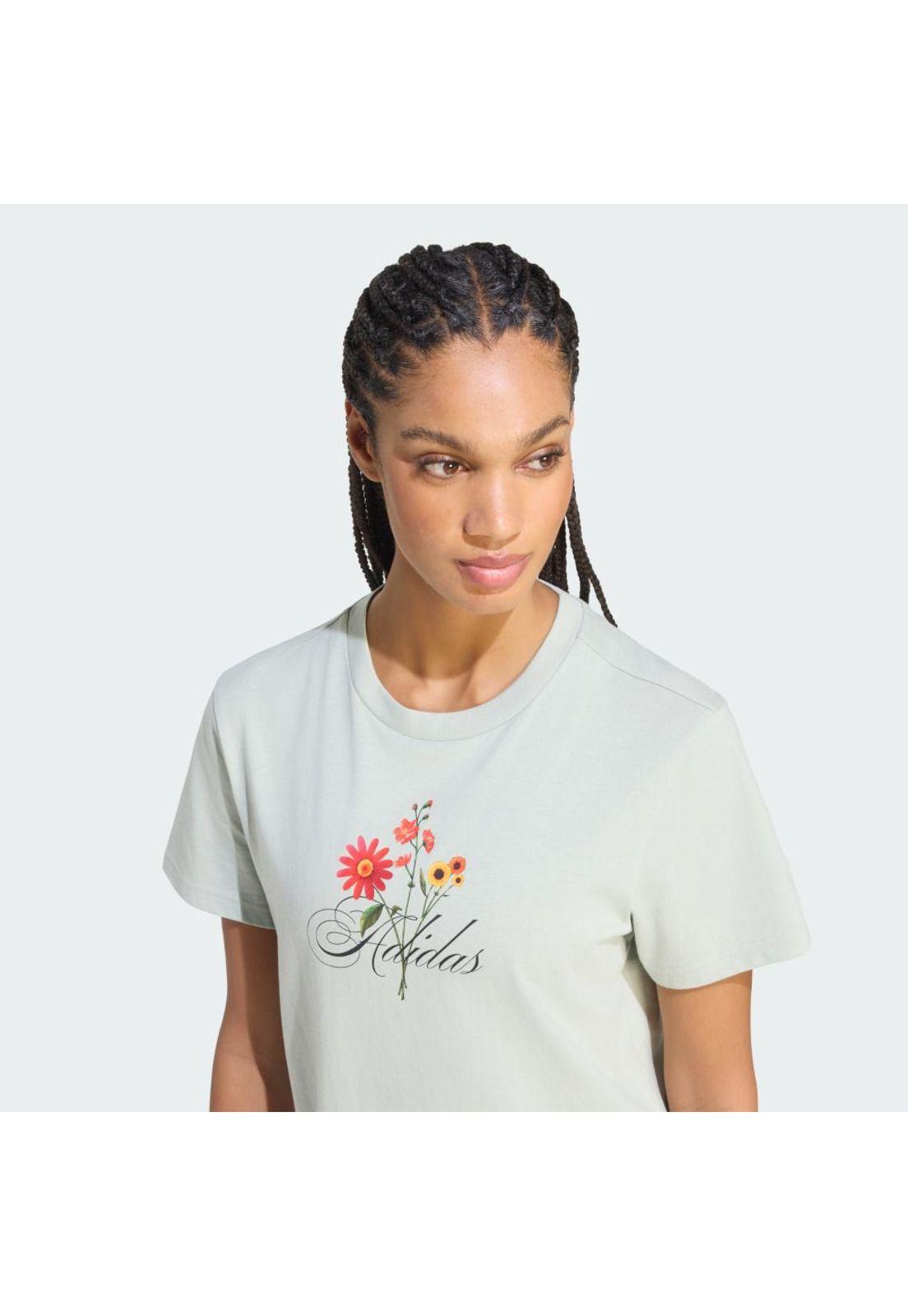 Polera adidas Mujer Estampado Floral Ajuste Holgado-4