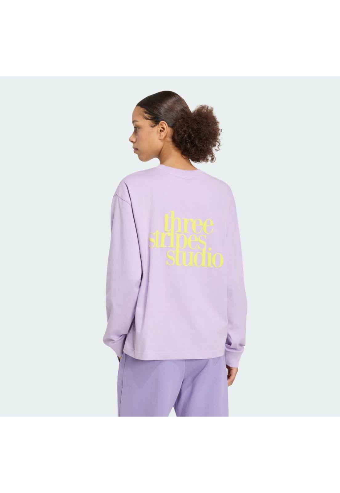 Polera adidas STUDIO 3 TIRAS ESTILO BOYFRIEND MANGA LARGA-2