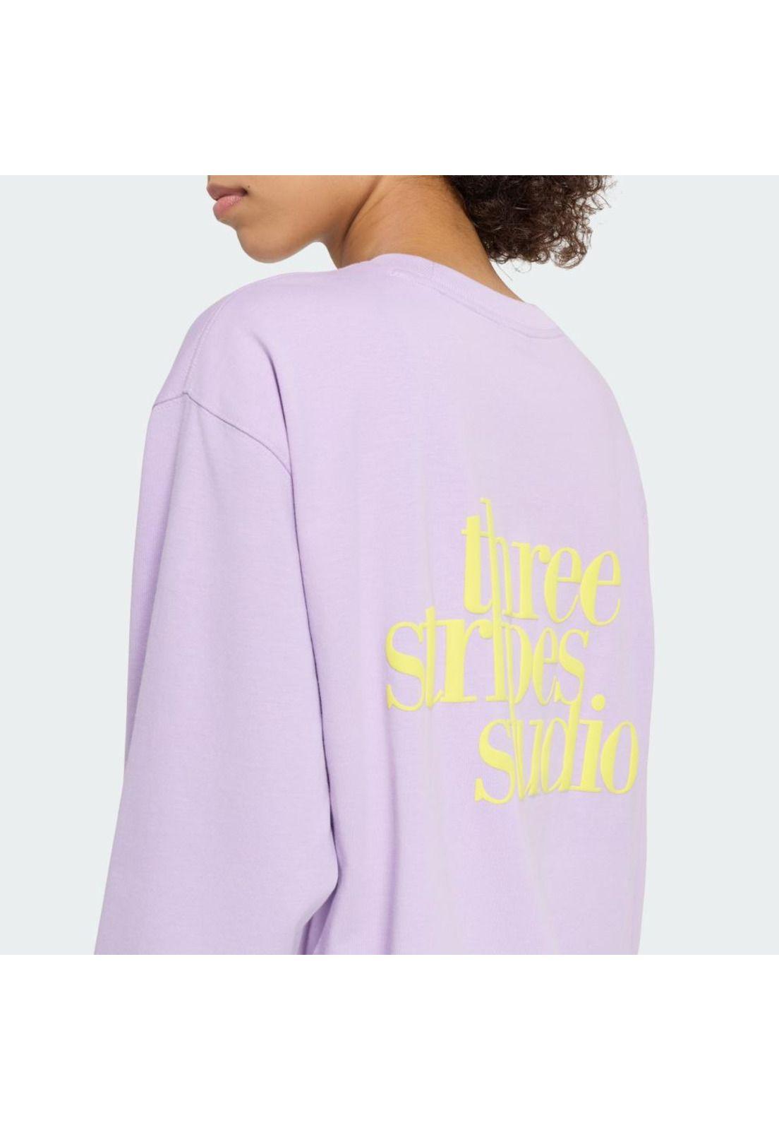 Polera adidas STUDIO 3 TIRAS ESTILO BOYFRIEND MANGA LARGA-5