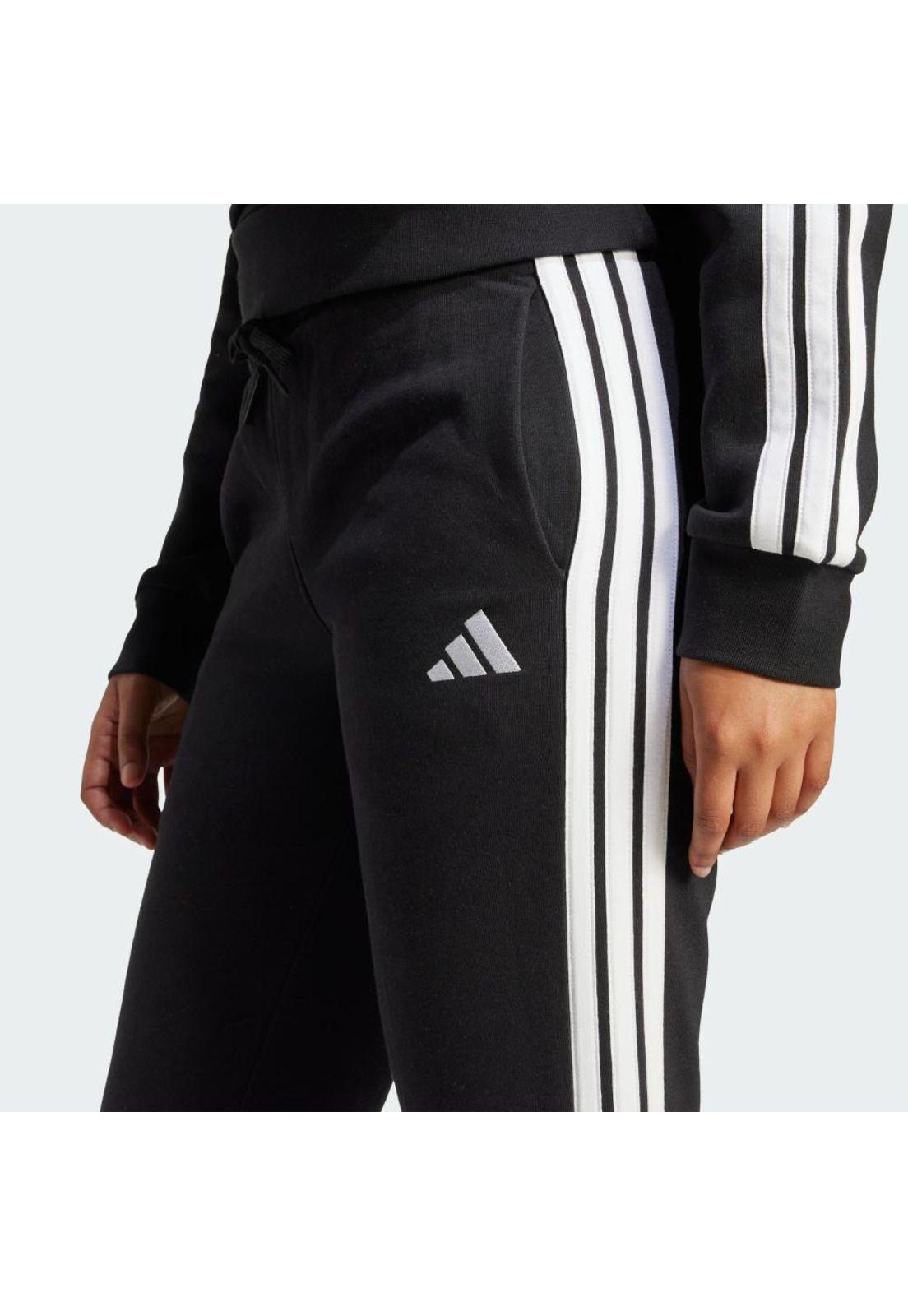 Pantalón adidas Essentials 3 Tiras de Tela Fleece Ceñido-4