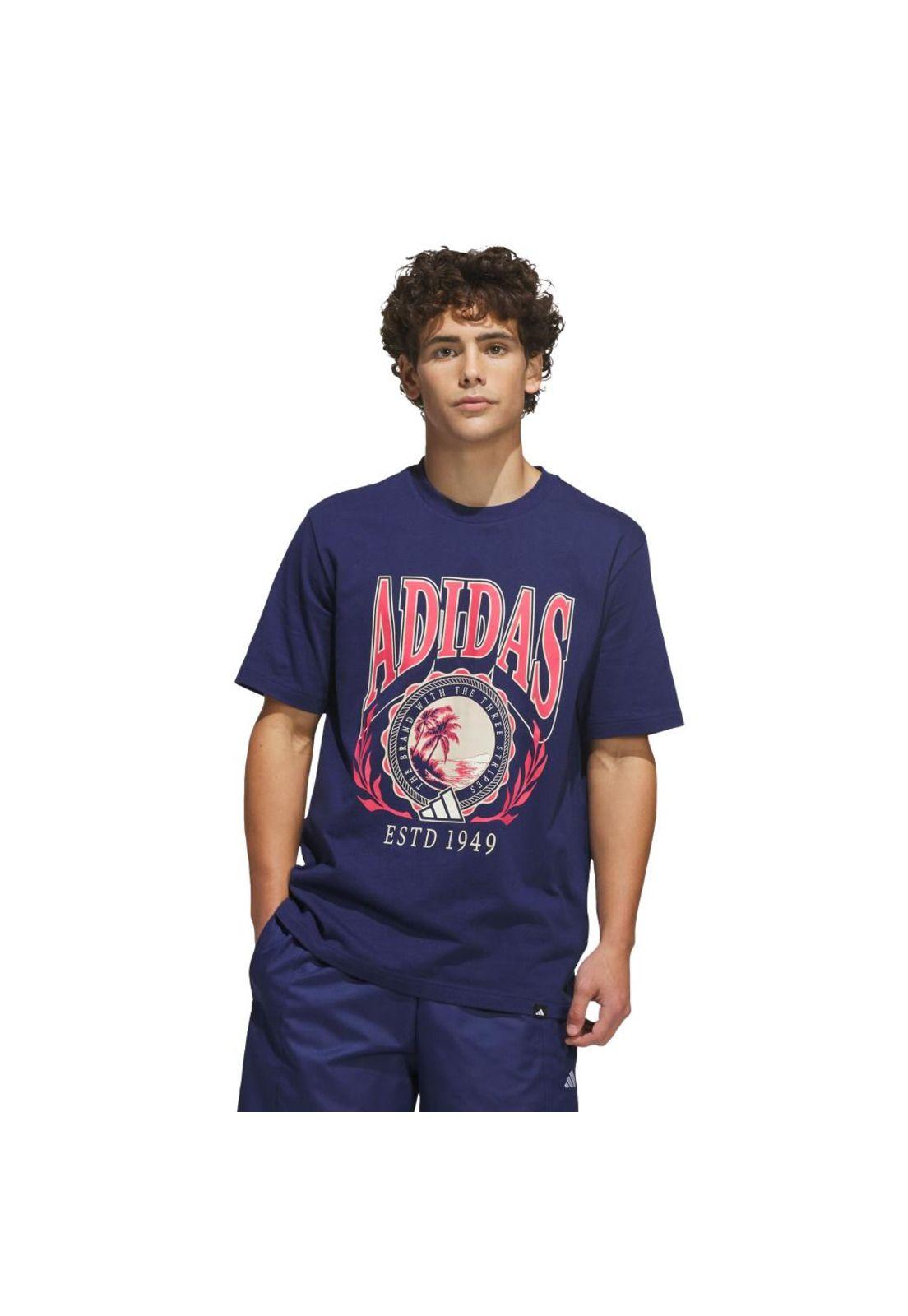 Polera adidas Hombre Estampada Varsity Crest-0
