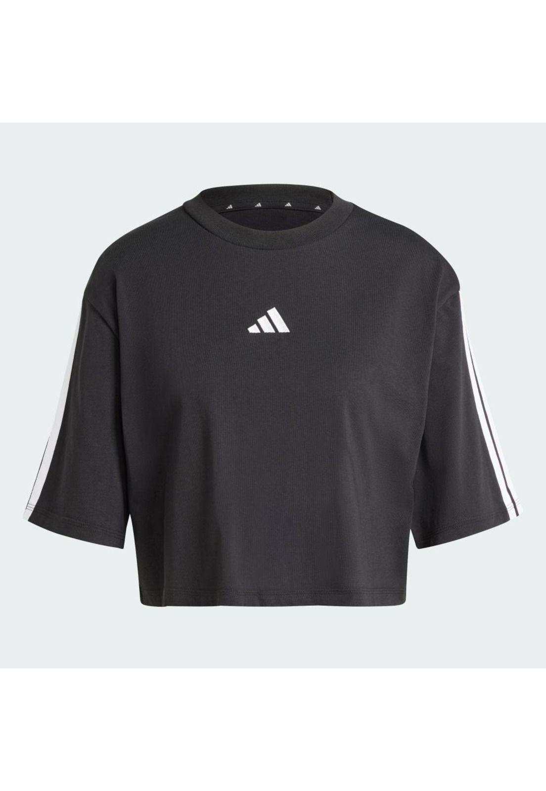 Polera adidas holgada de algodón Essentials con las 3 Tiras-1