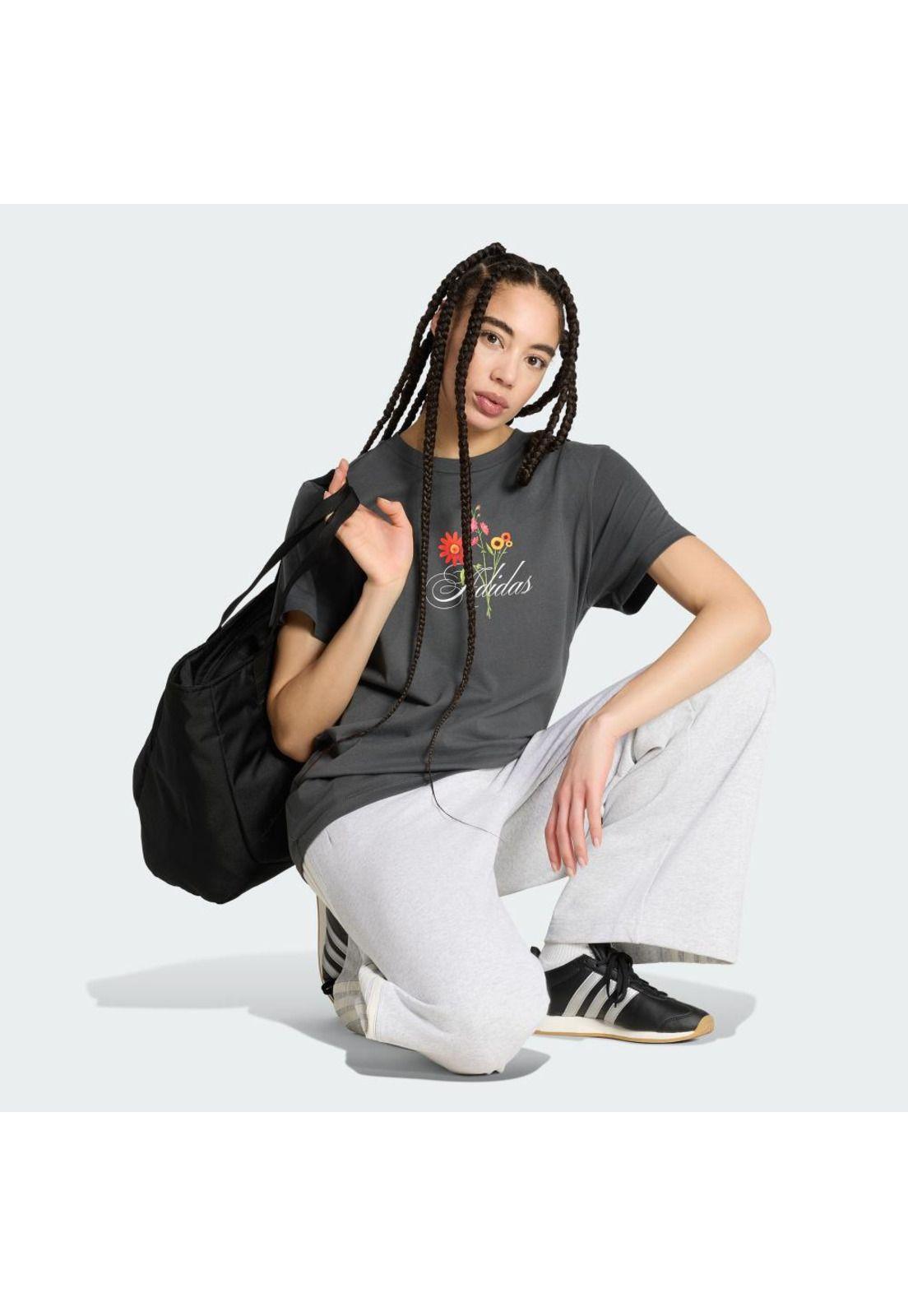 Polera adidas Mujer Estampado Floral Ajuste Holgado-3