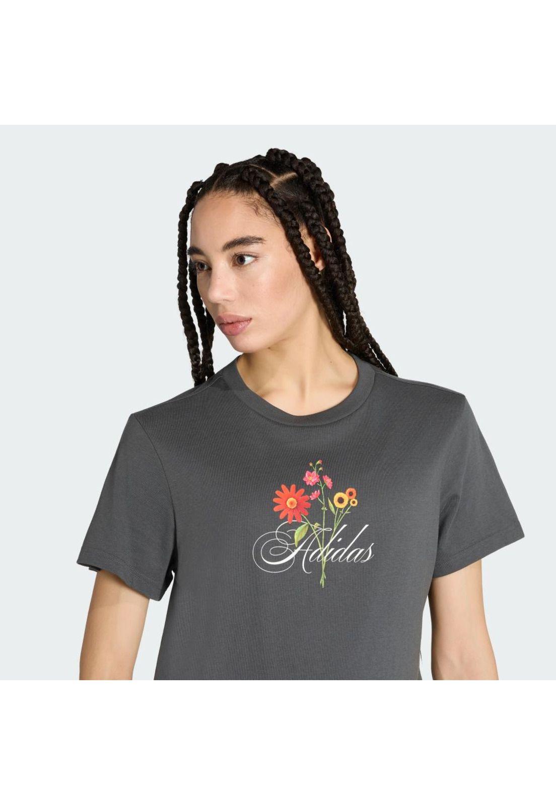 Polera adidas Mujer Estampado Floral Ajuste Holgado-4